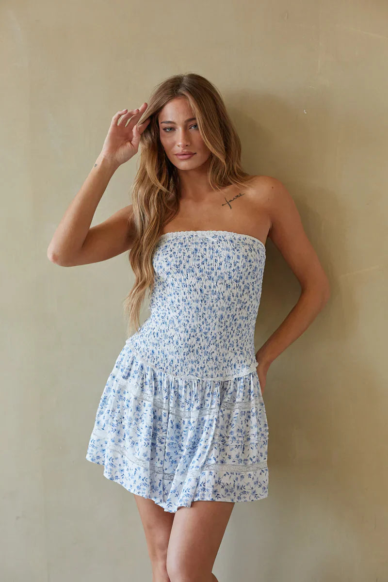 Emmerson Smocked Floral Mini Dress