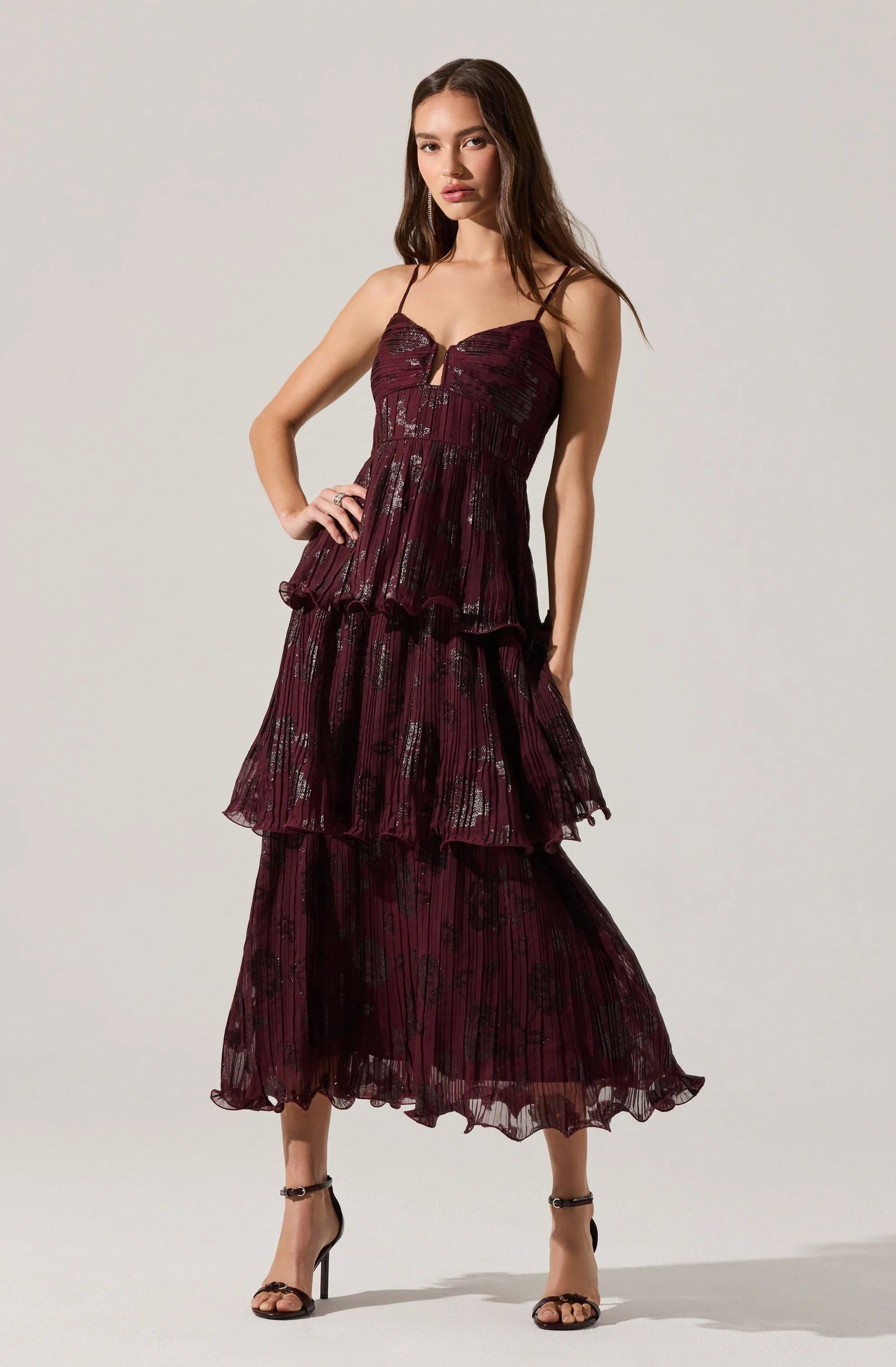 Lupin Floral Pleated Maxi dress