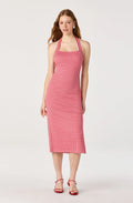 Alice Halter Gingham Fitted Midi Dress