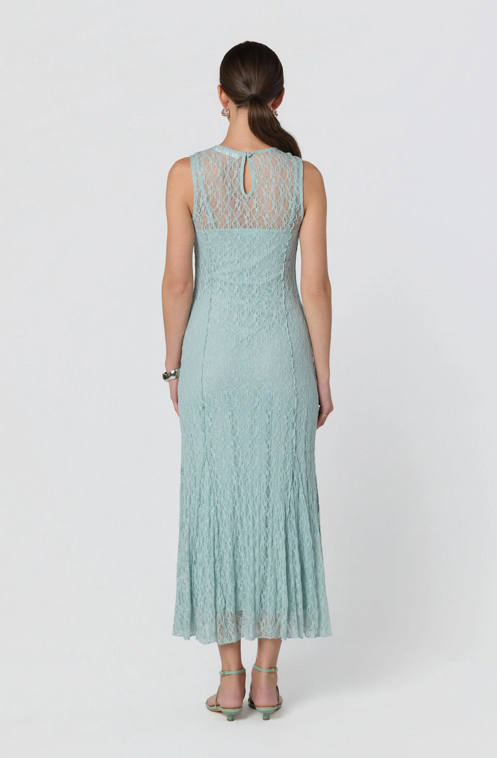 Annabella Semi-Sheer Lace Maxi Dress