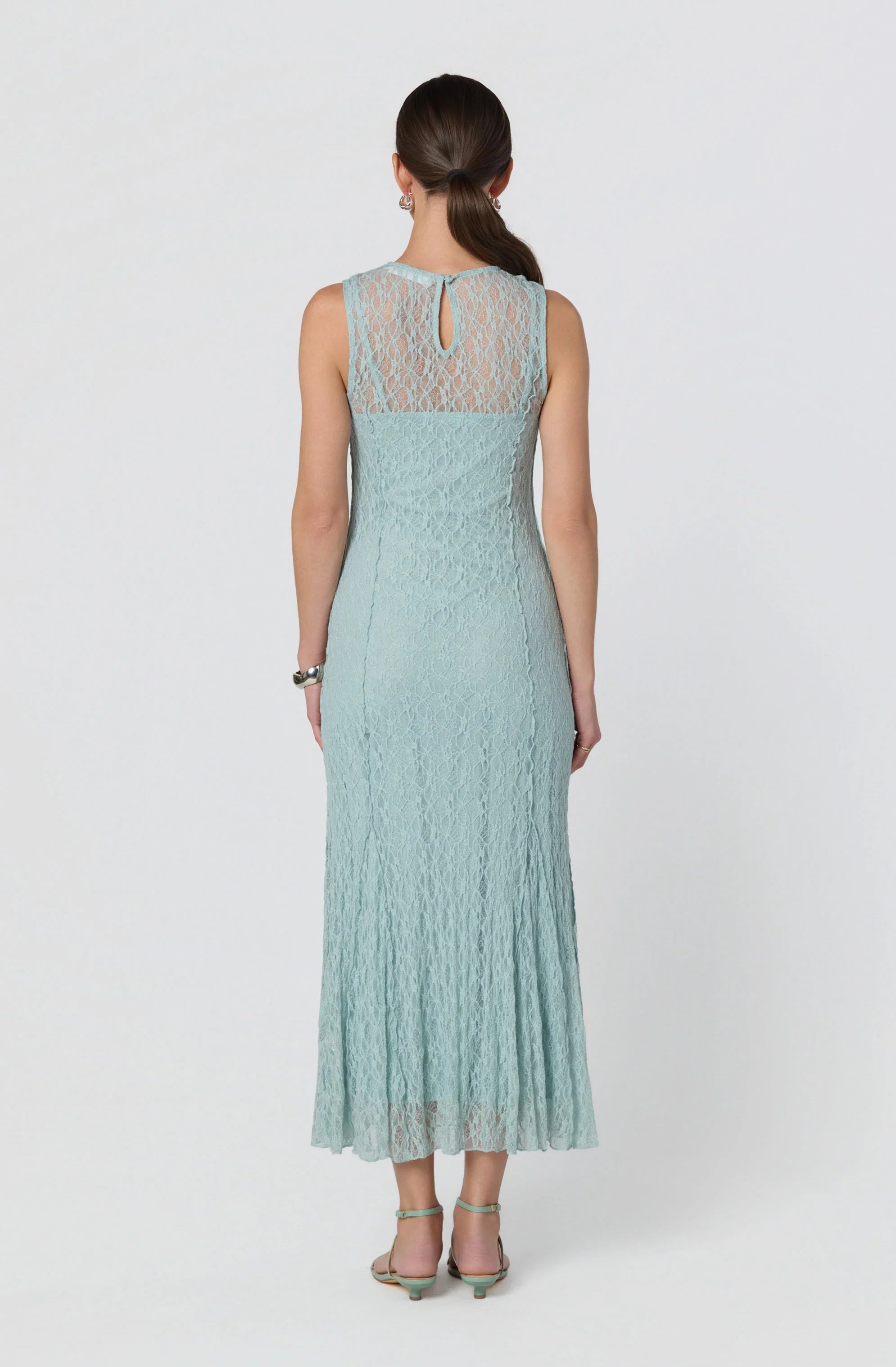 Annabella Semi-Sheer Lace Maxi Dress