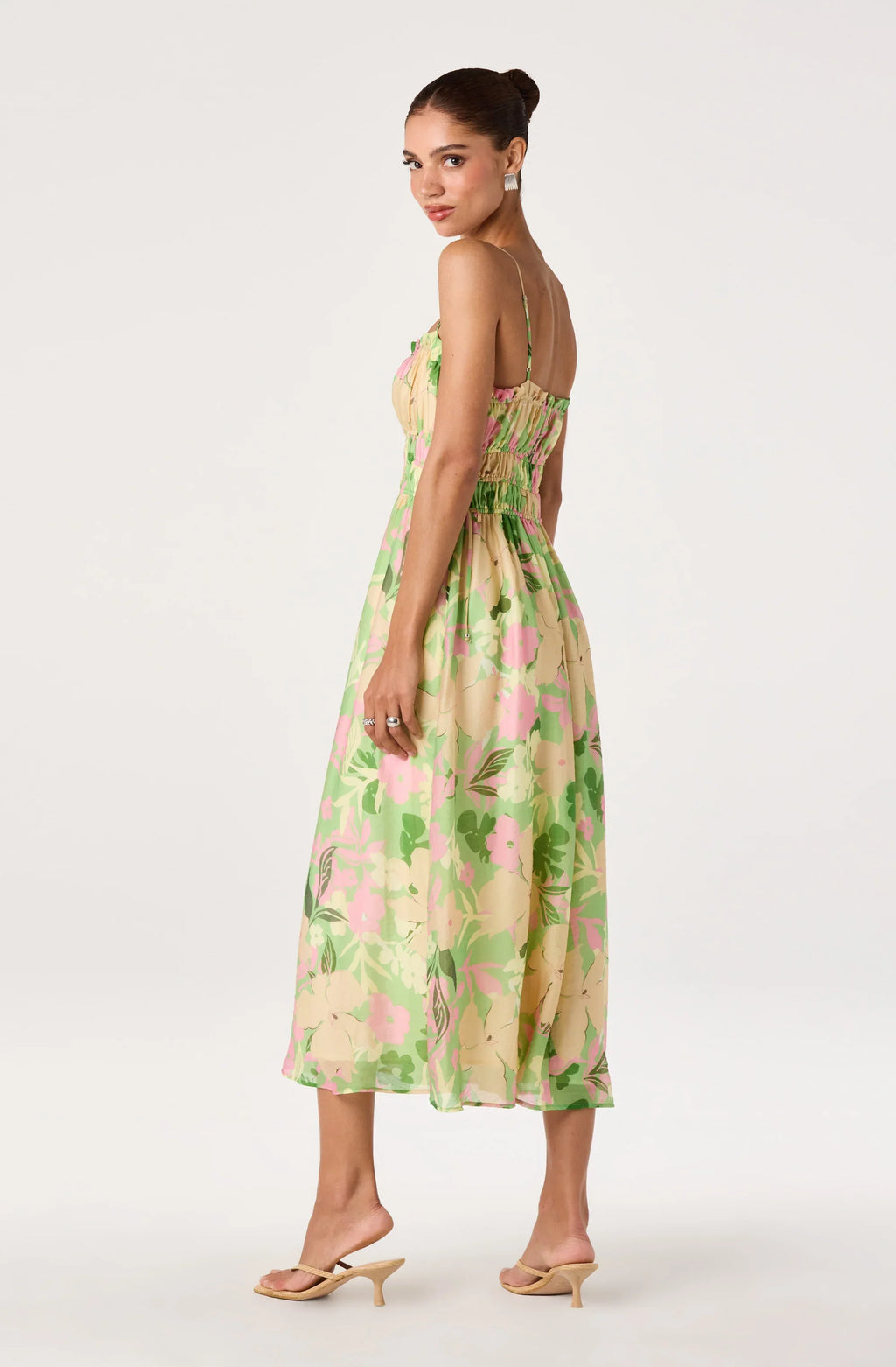 Maren Smocked Floral Midi Dress