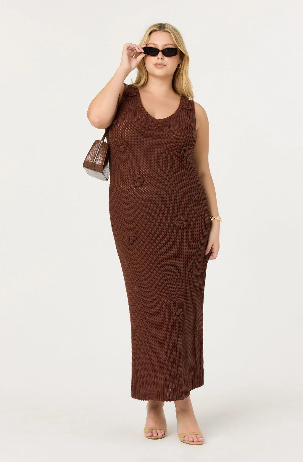 Ainhoa 3D Floral Maxi Sweater Dress