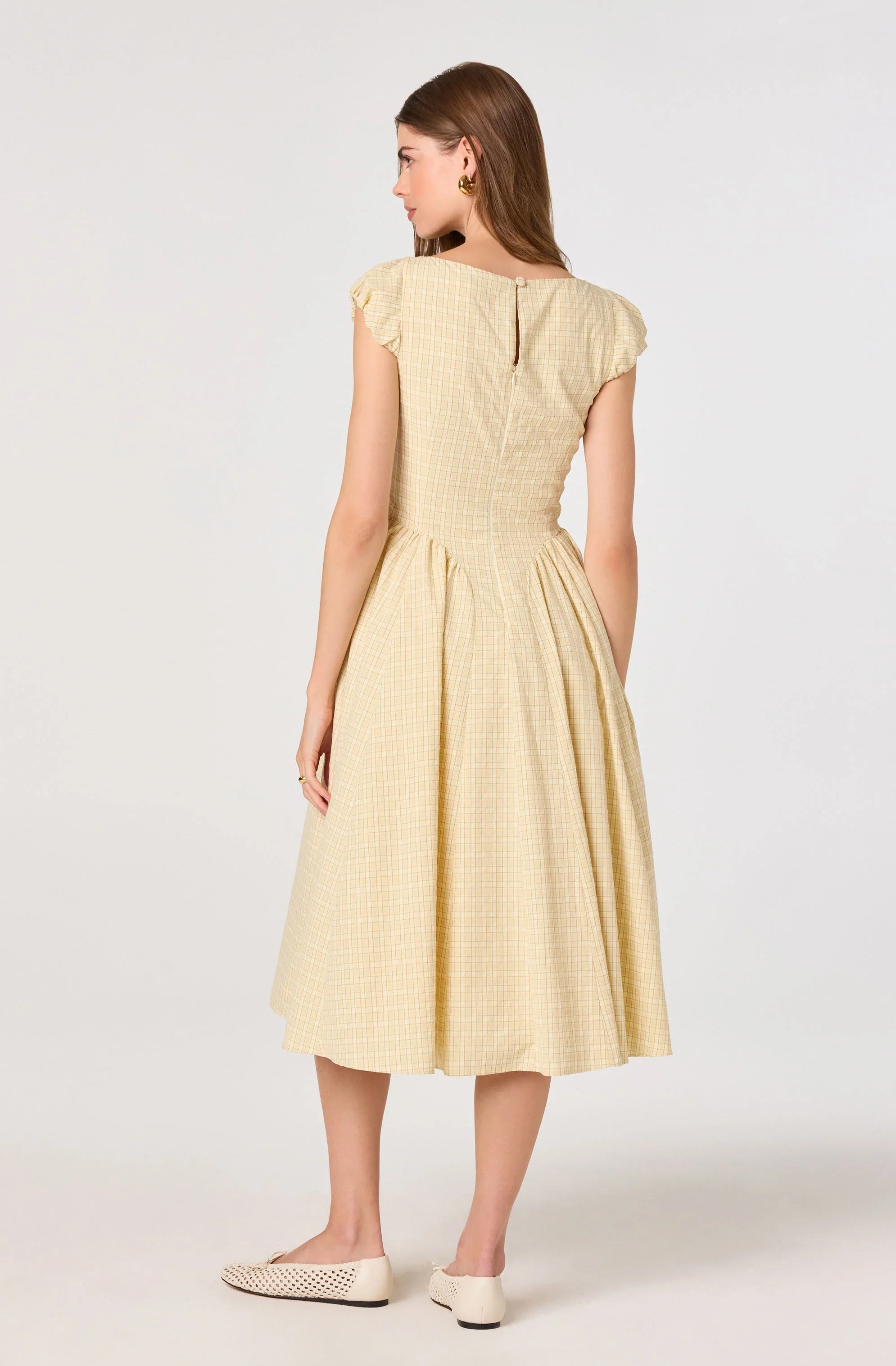 Emalee Plaid A-Line Midi Dress