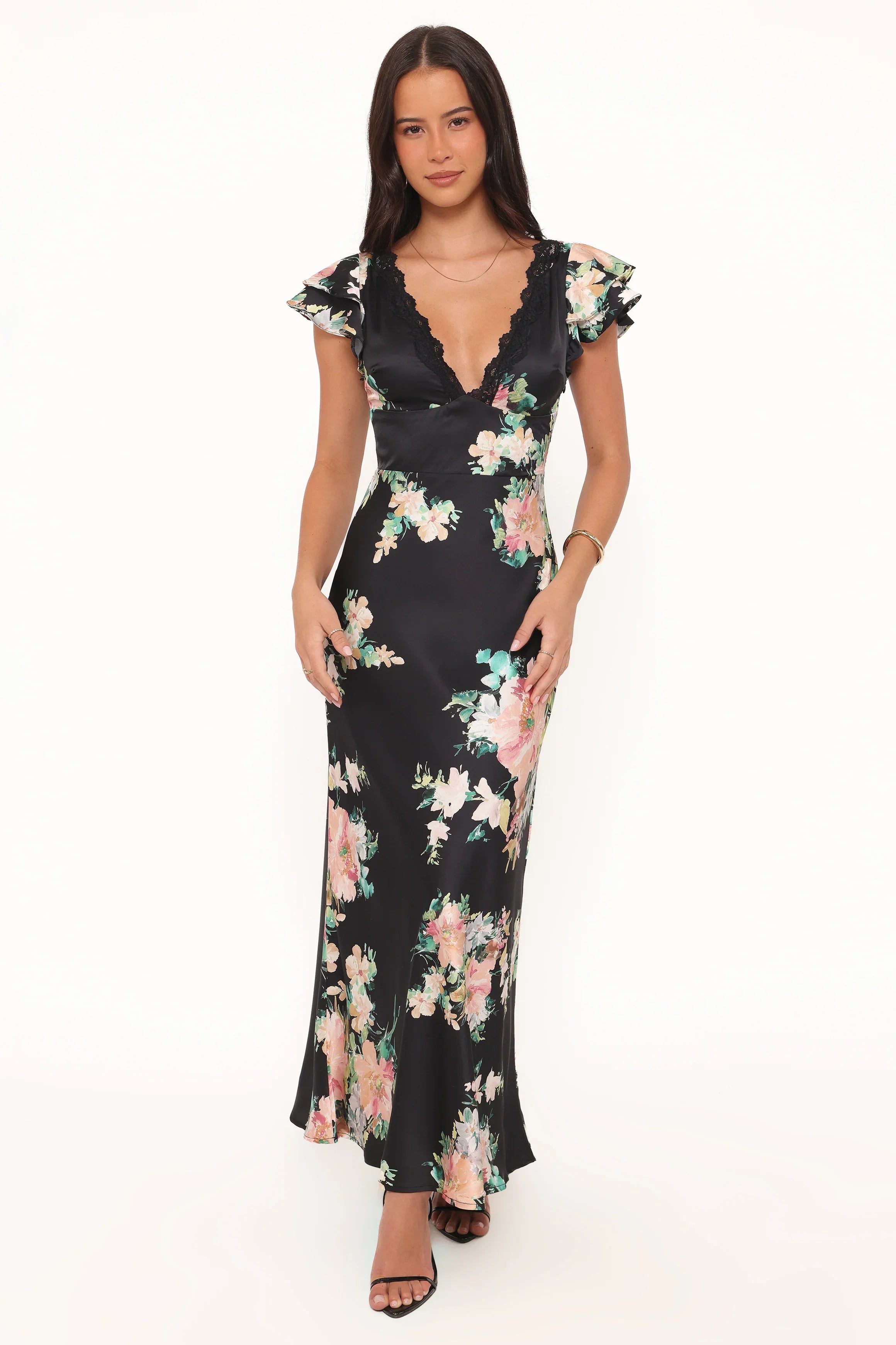 Arella Maxi Dress - Black Floral