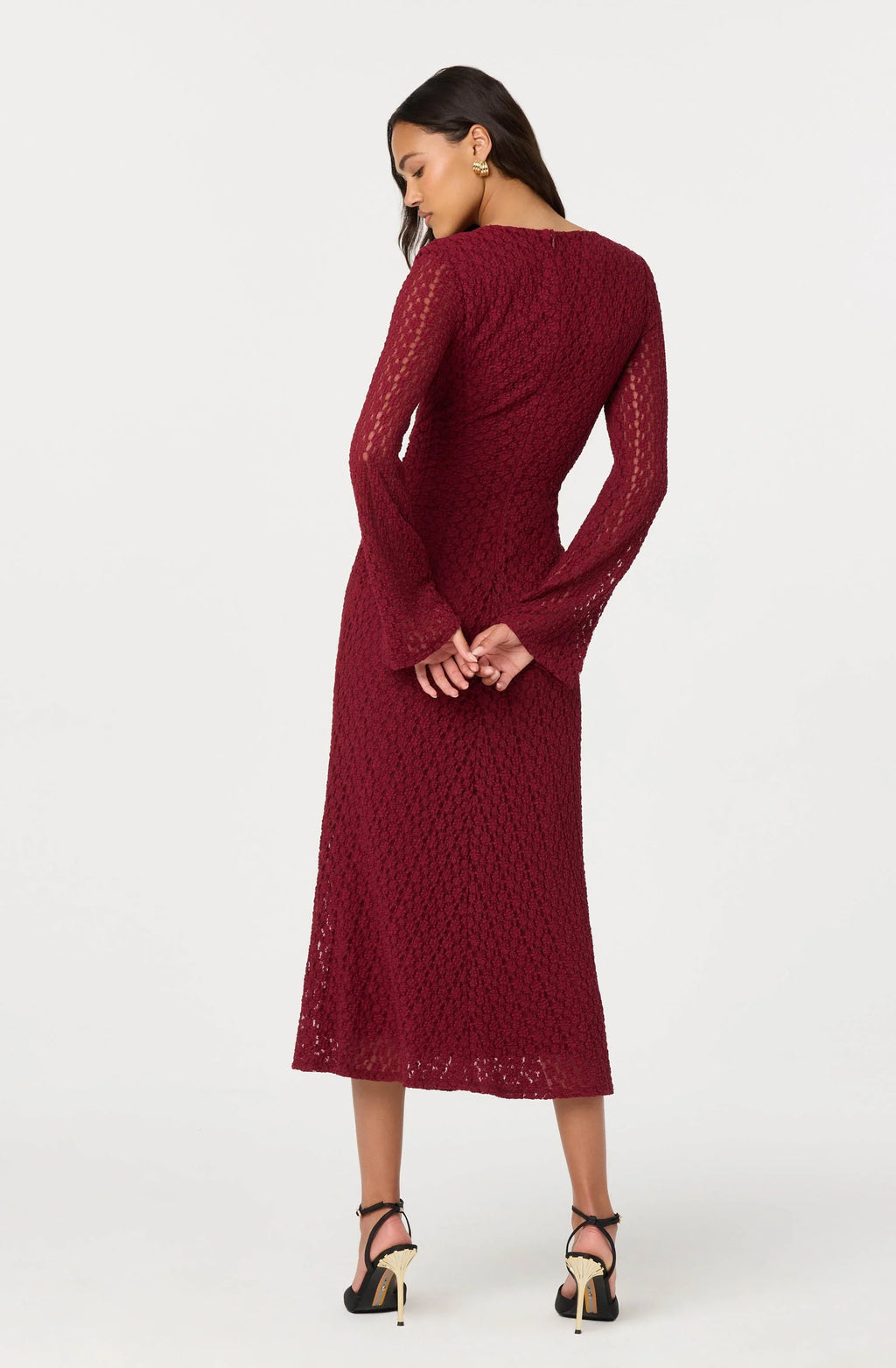 Tamia Floral Lace Bustier Midi Dress