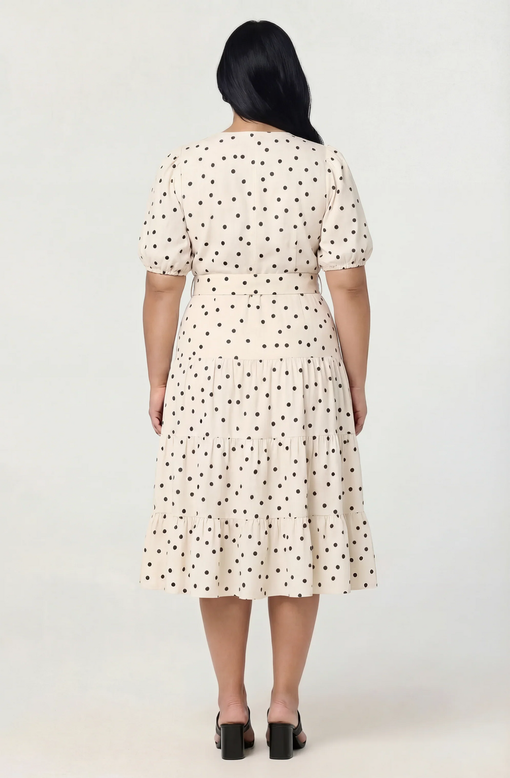 Minnie Polka Dot Tiered Midi Dress