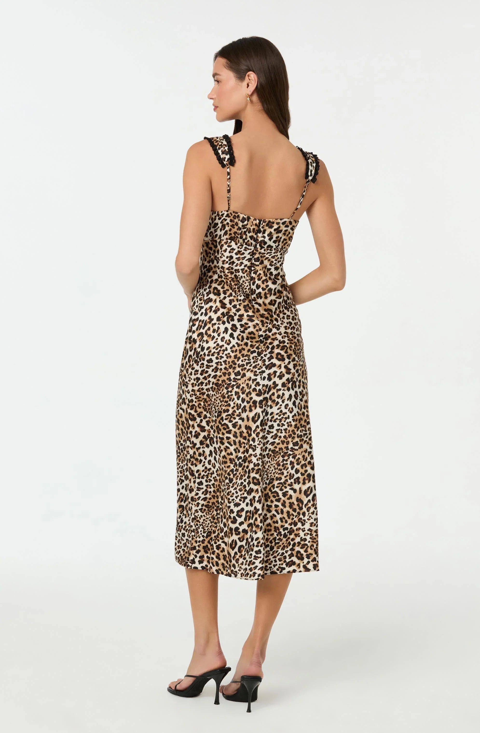 Lace Trim Midi Slip Dress