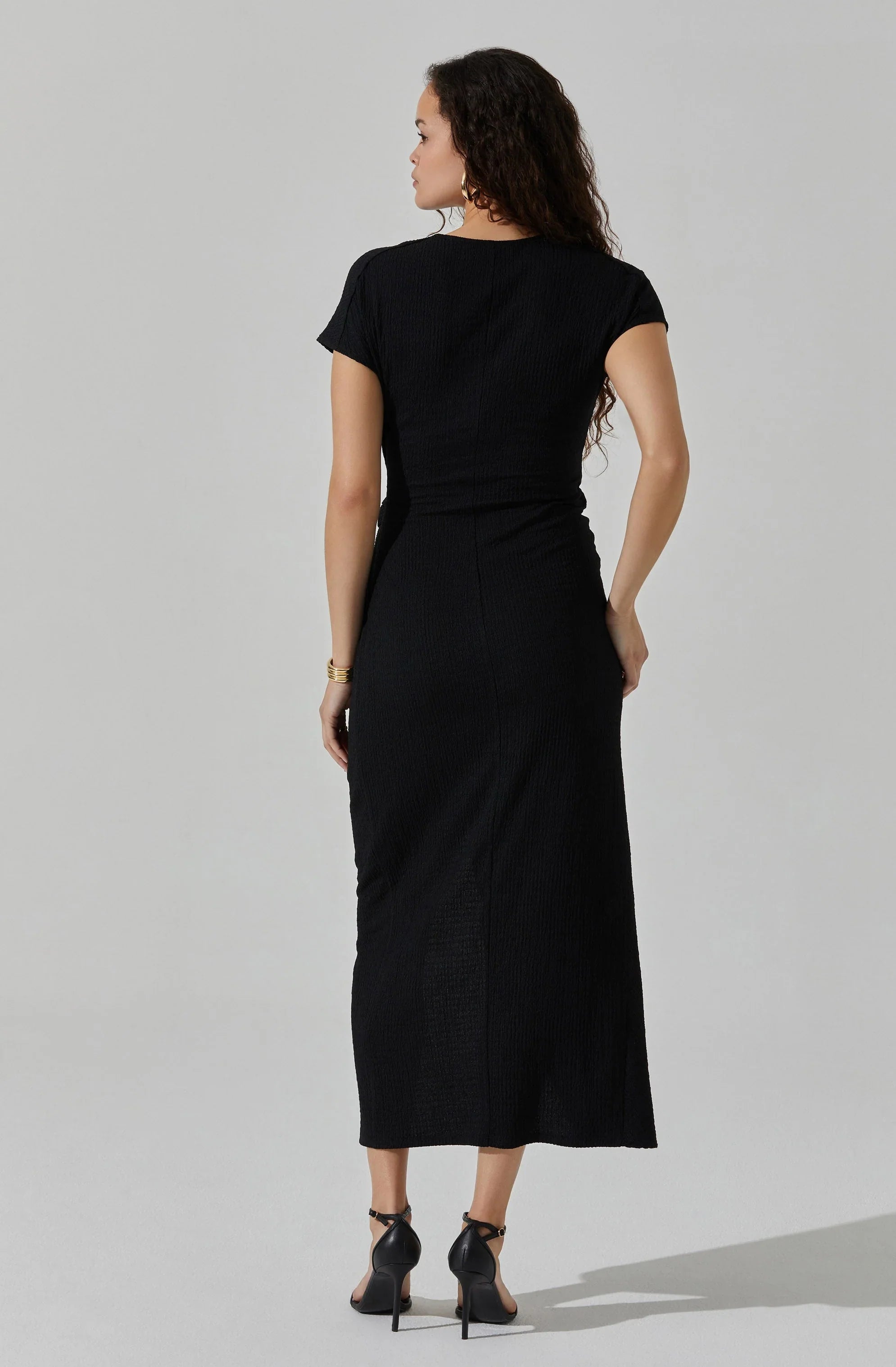 Knit Wrap Midi Dress