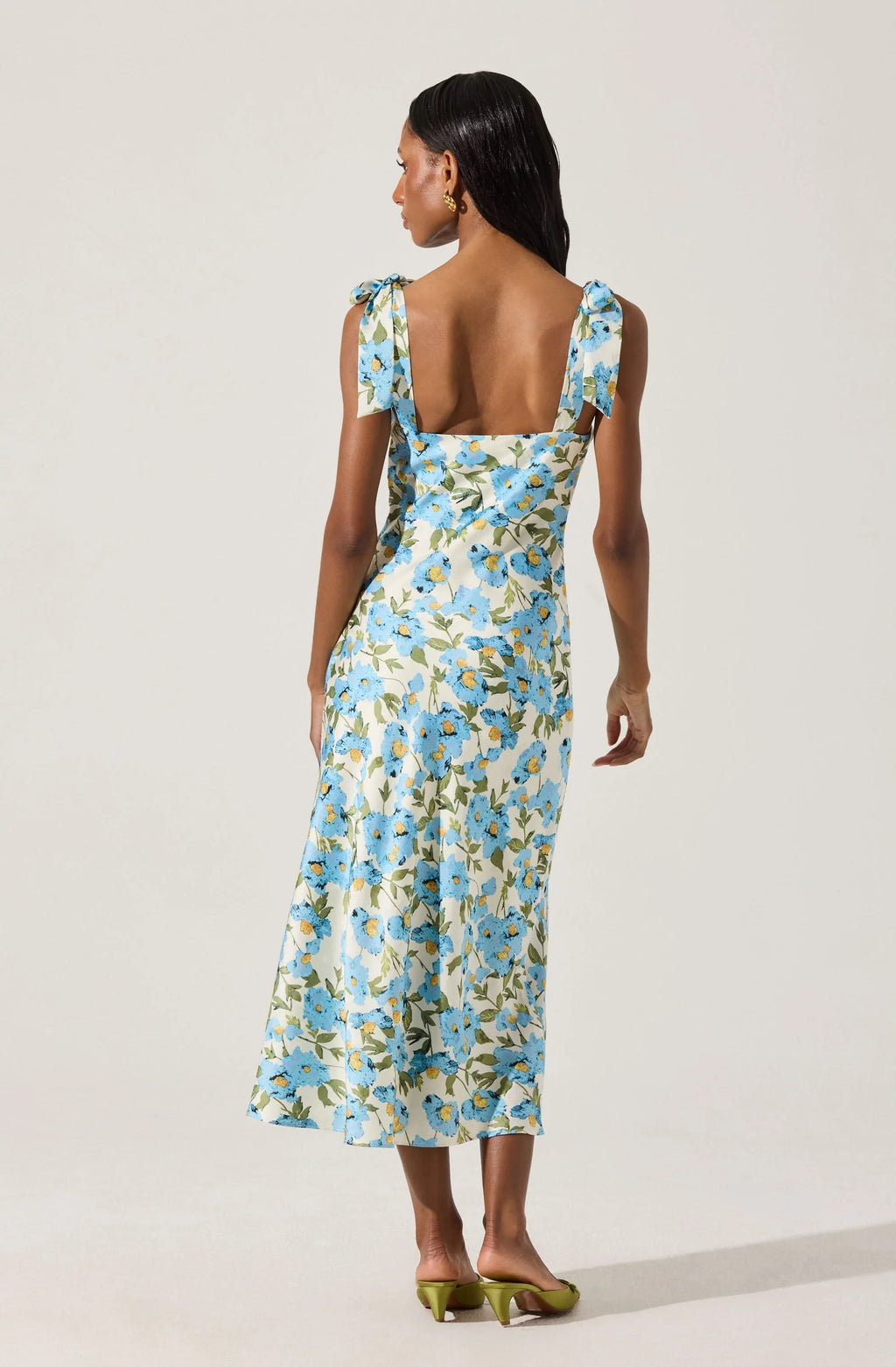 Sweetheart Bow Strap Midi Dress