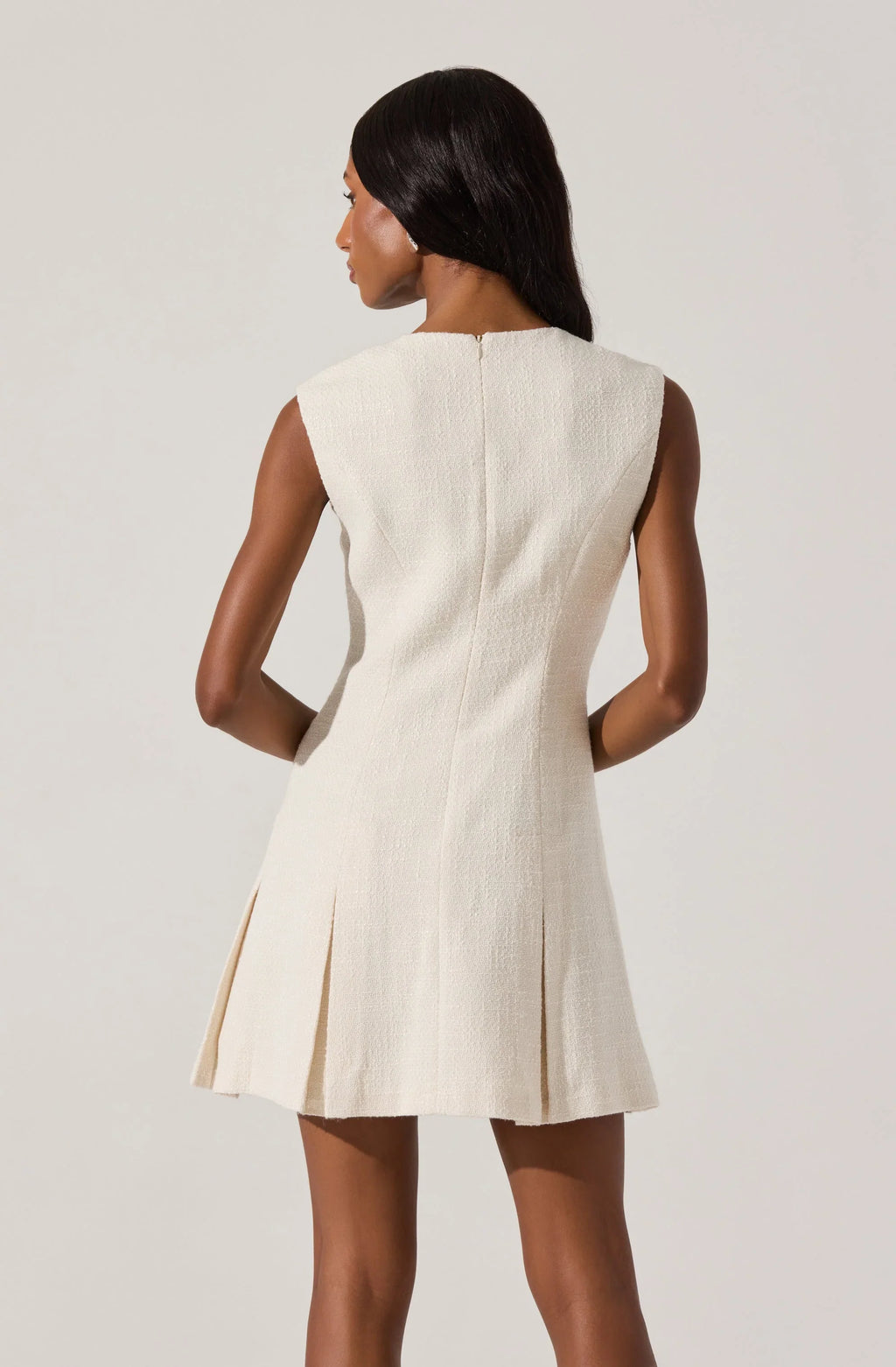 Sleeveless Tweed Mini Dress