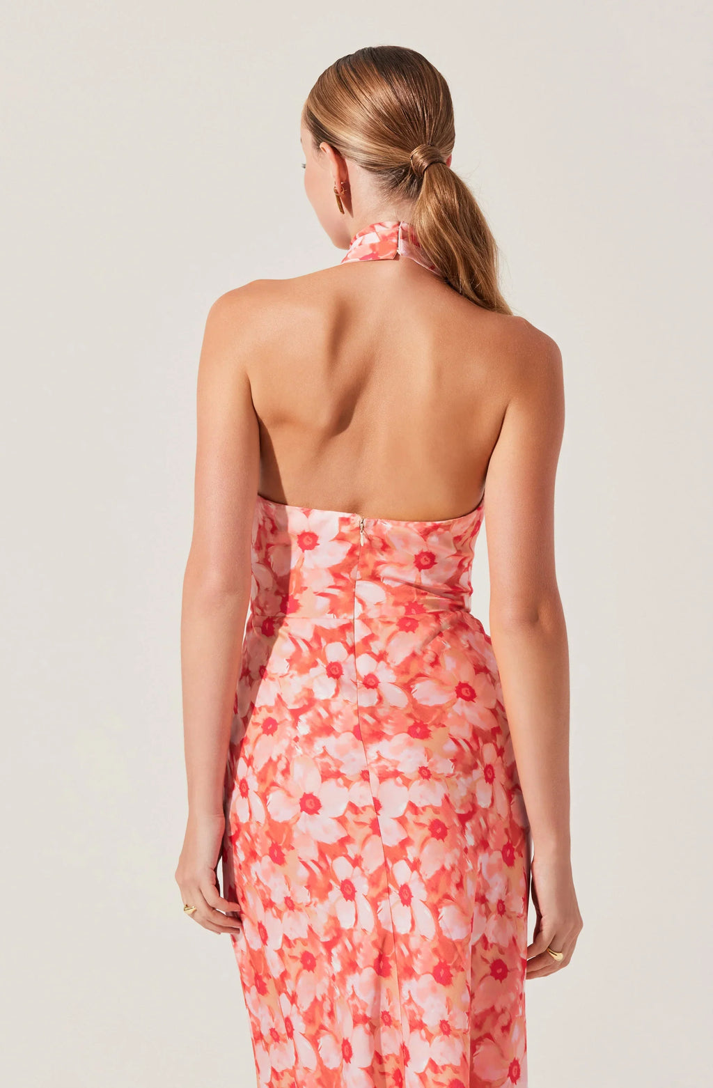 Marissa Floral Halter Neck Midi Dress