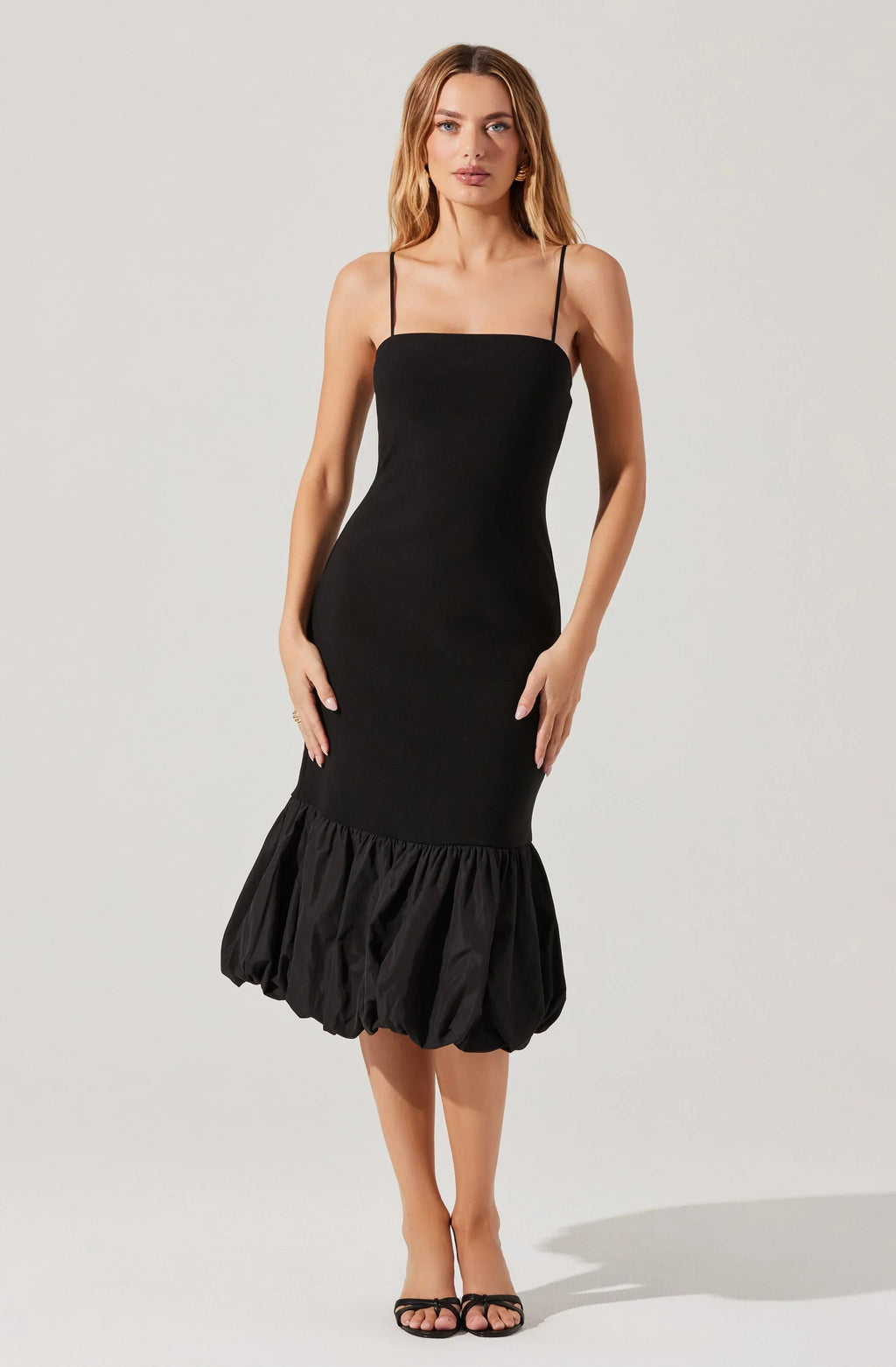 Brittnea Bodycon Bubble Hem Midi Dress