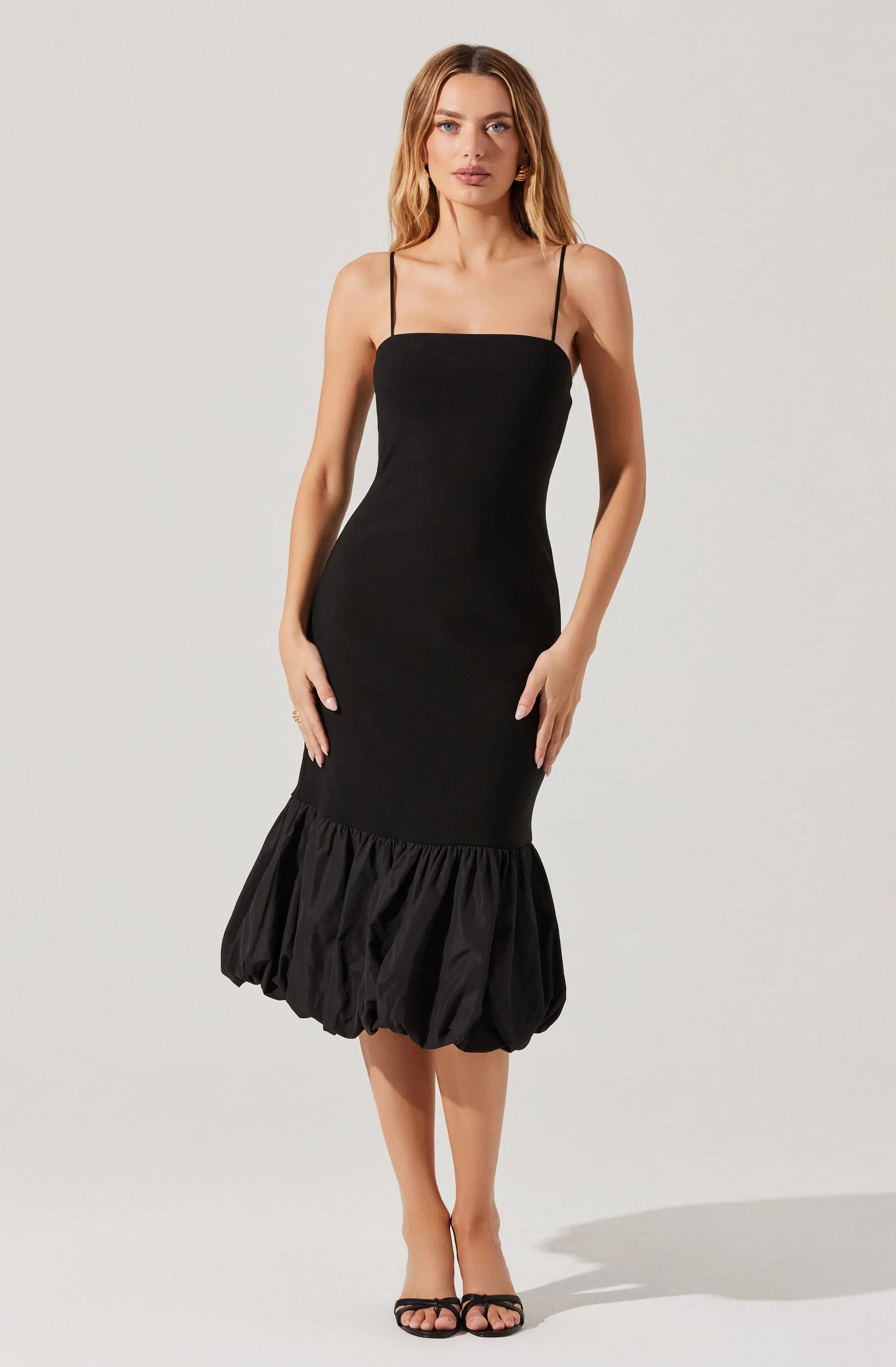 Brittnea Bodycon Bubble Hem Midi Dress