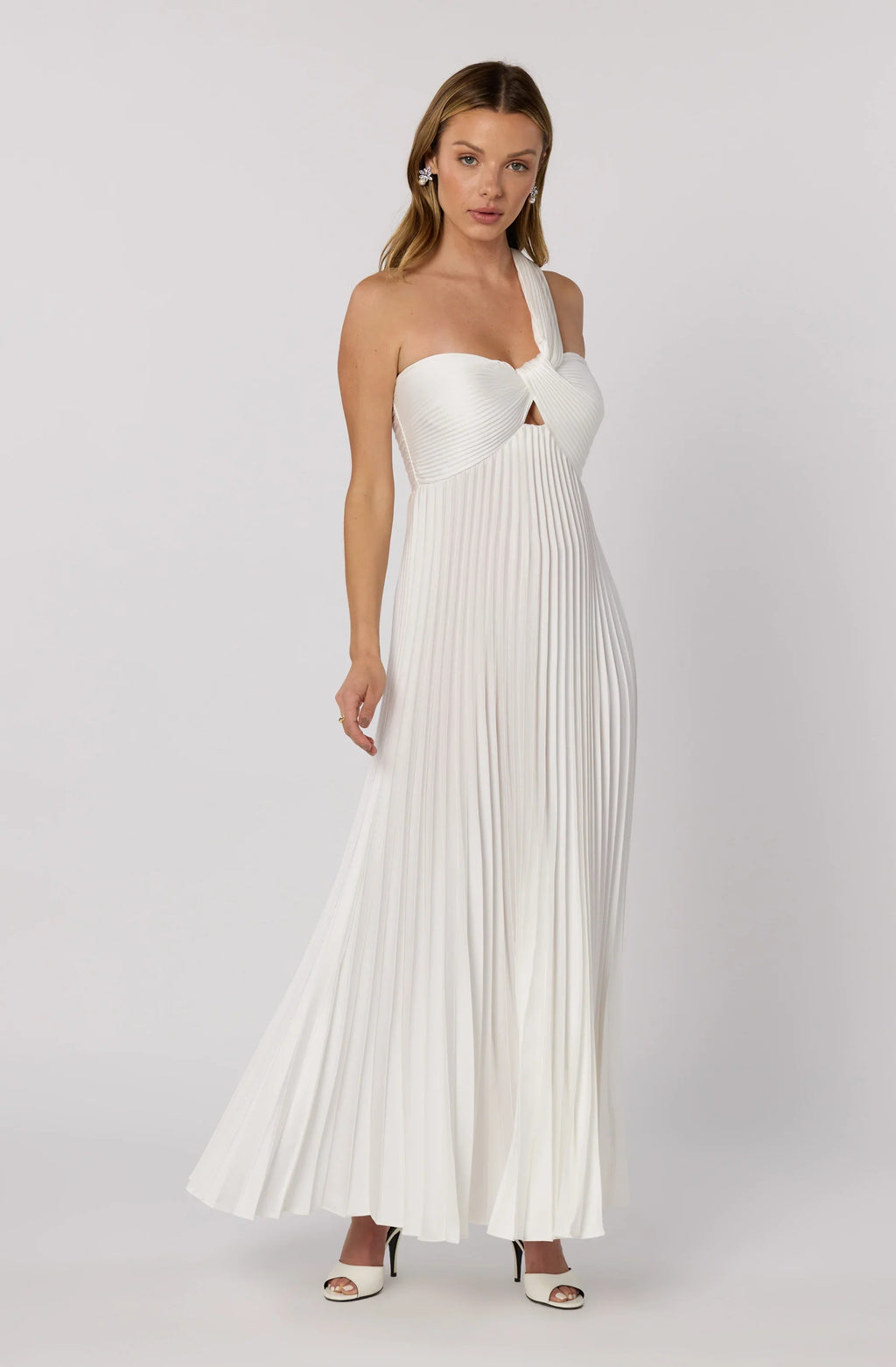 Rasya One-Shoulder Pleated Maxi Dress