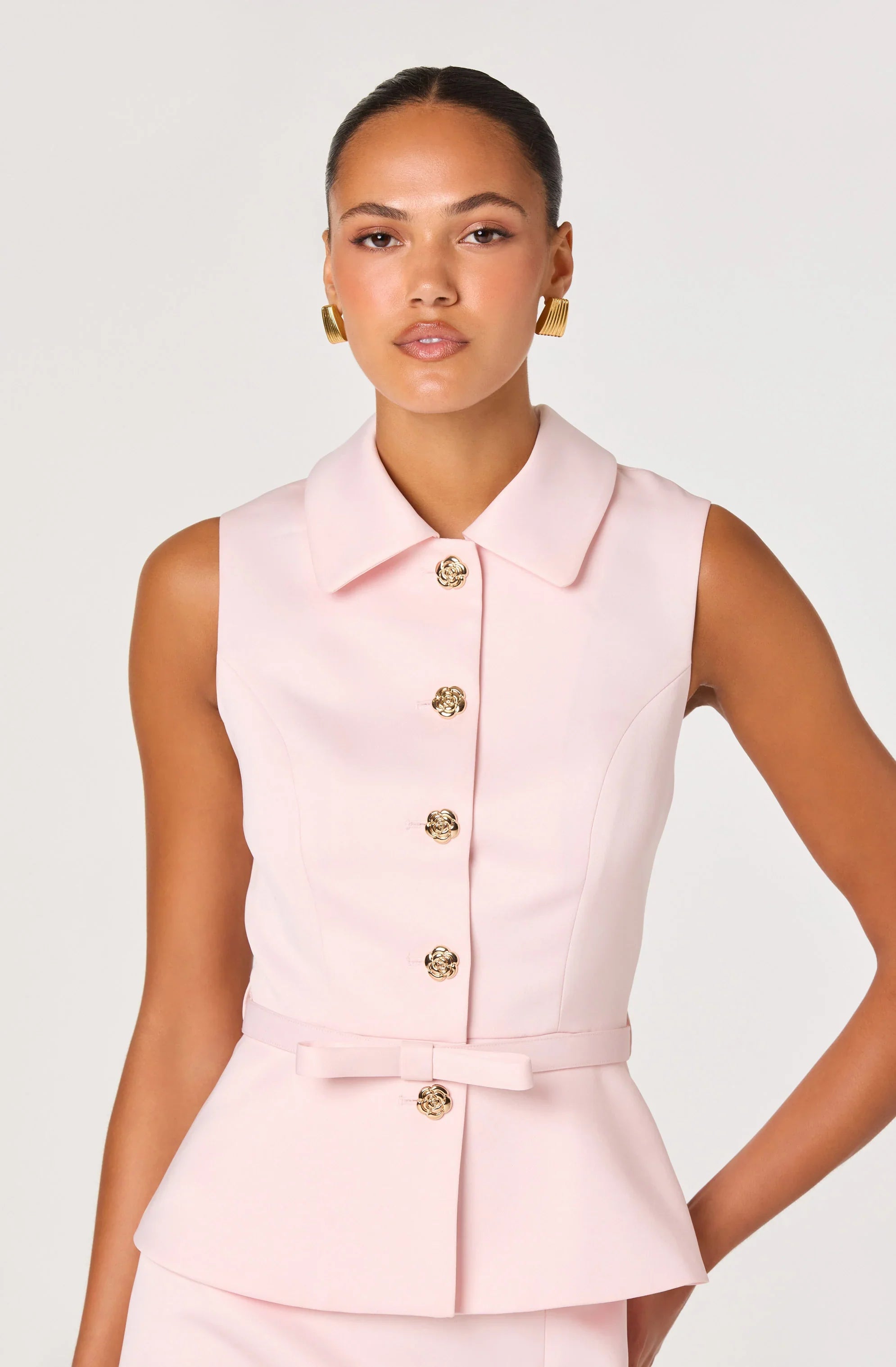 Jamia Peplum Button-Front Mini Dress