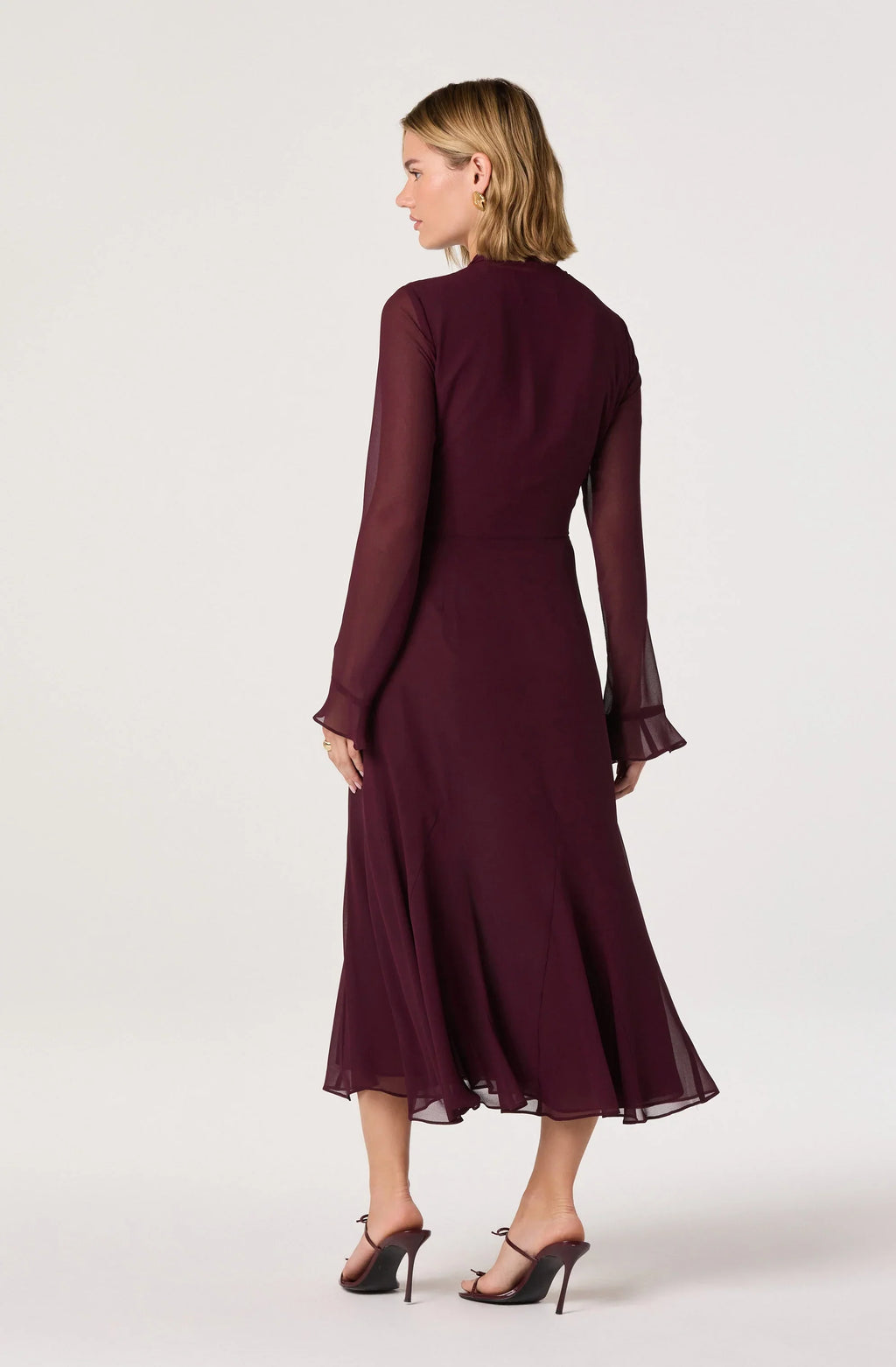 Tie Neck Midi Dress