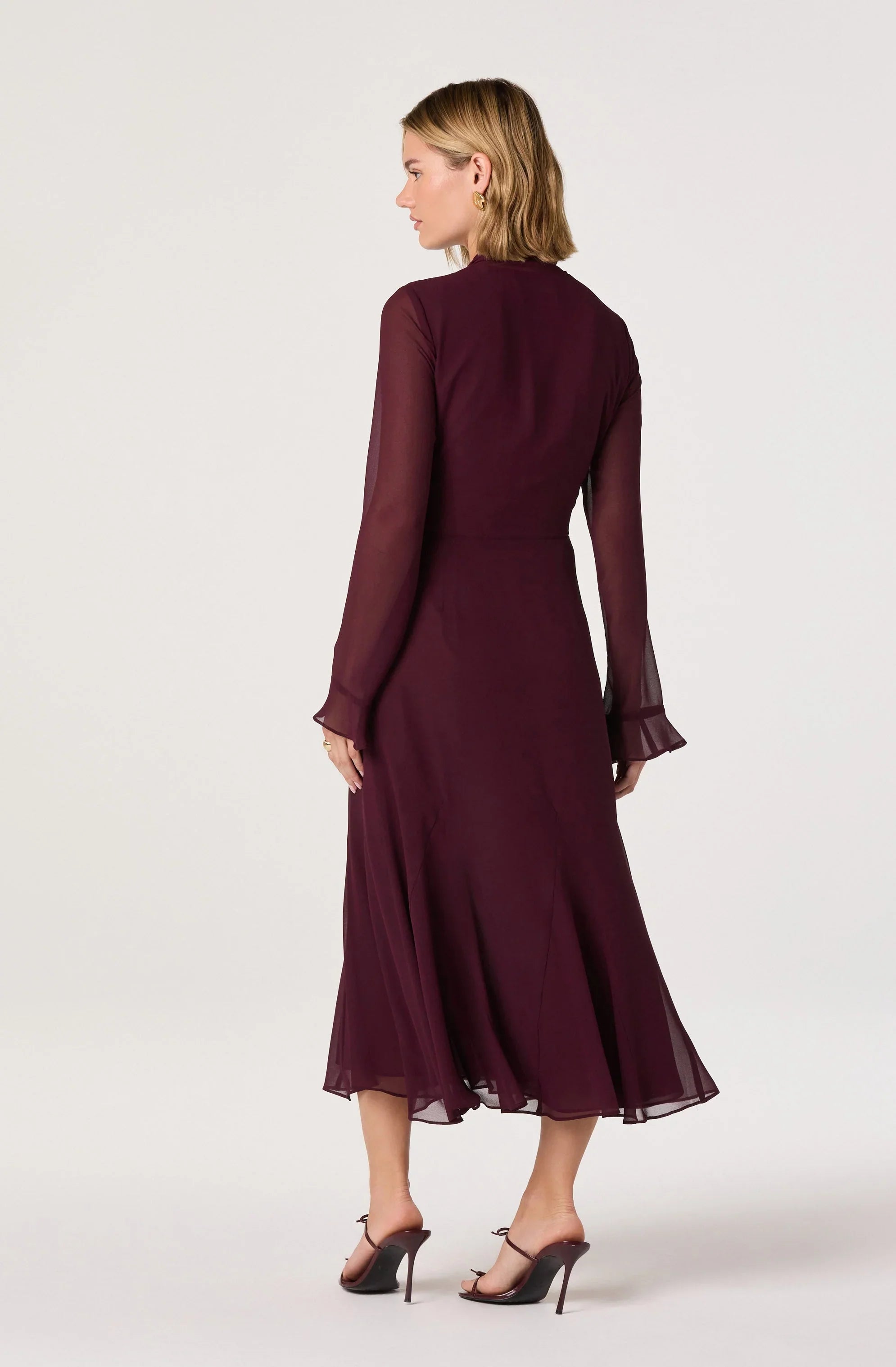 Tie Neck Midi Dress