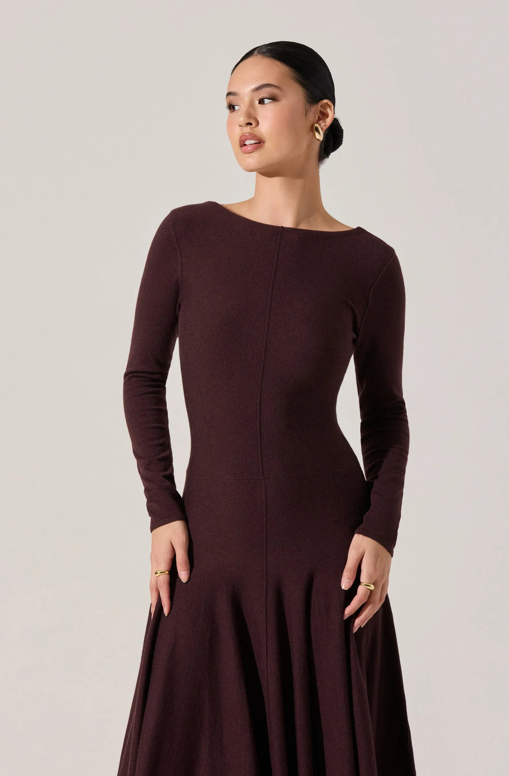 Doreyda Scoop Back Midi Sweater Dress