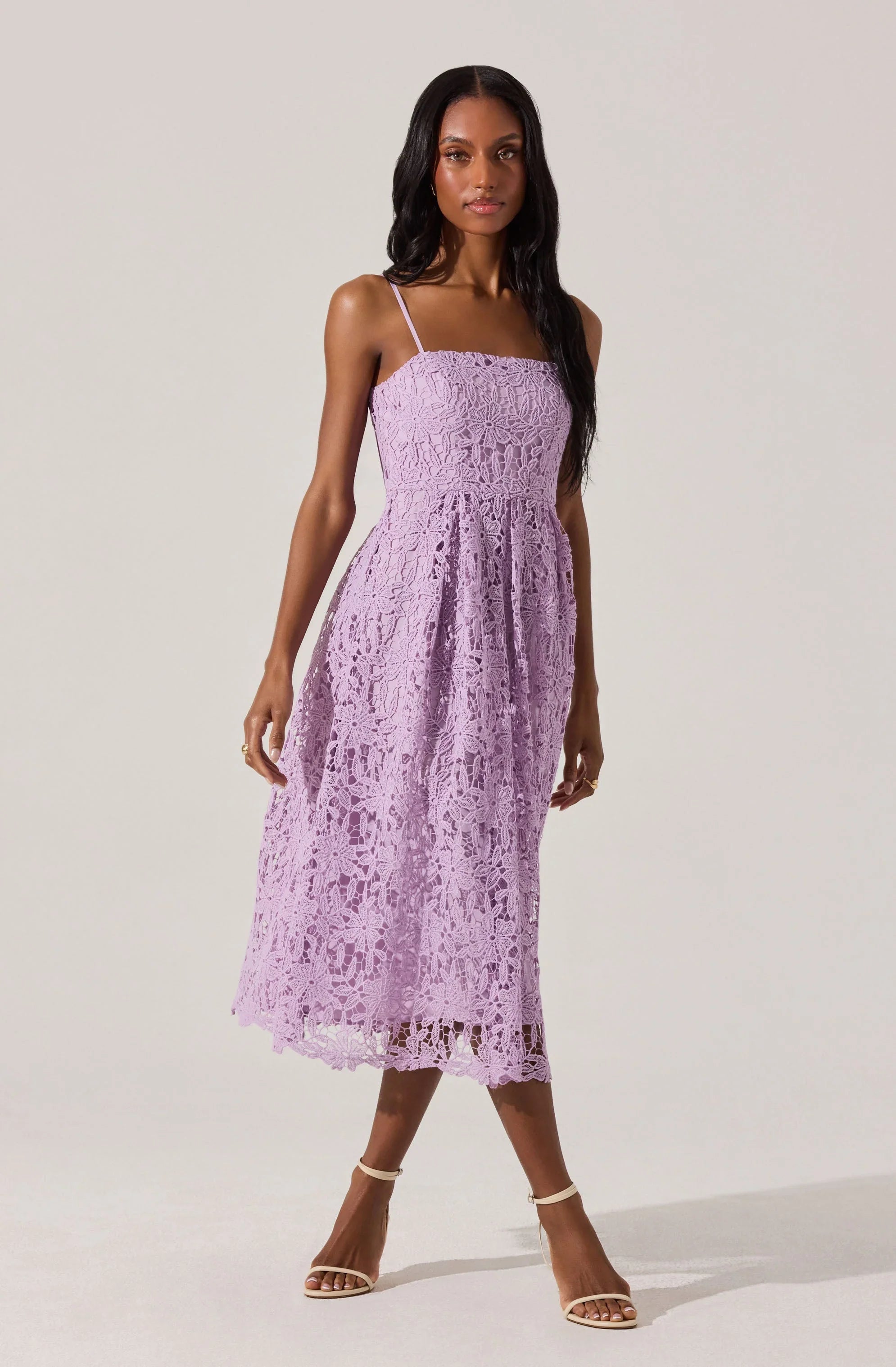 Floral Lace Midi Dress