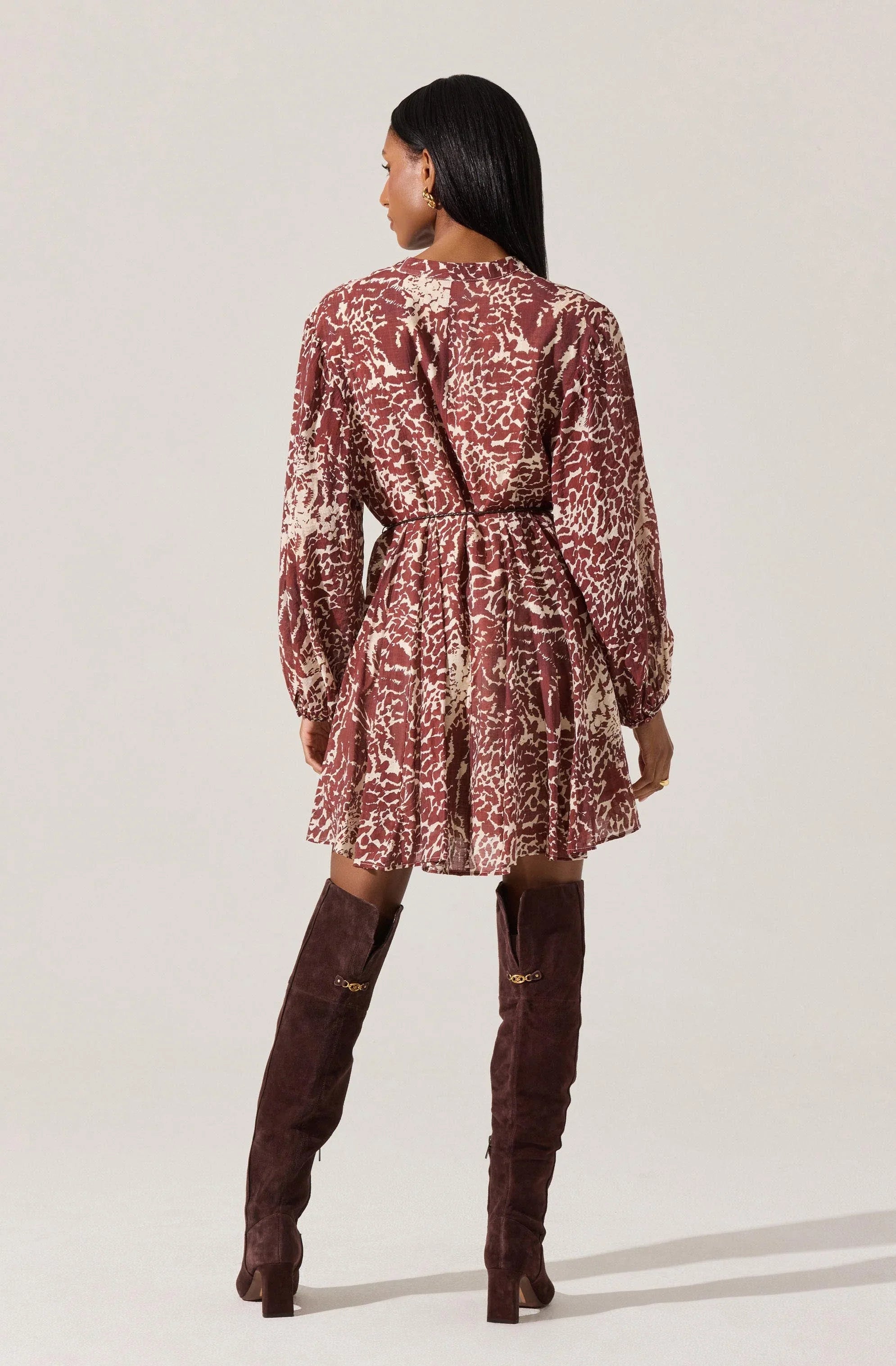 Marisela Belted V-Neck Mini Dress