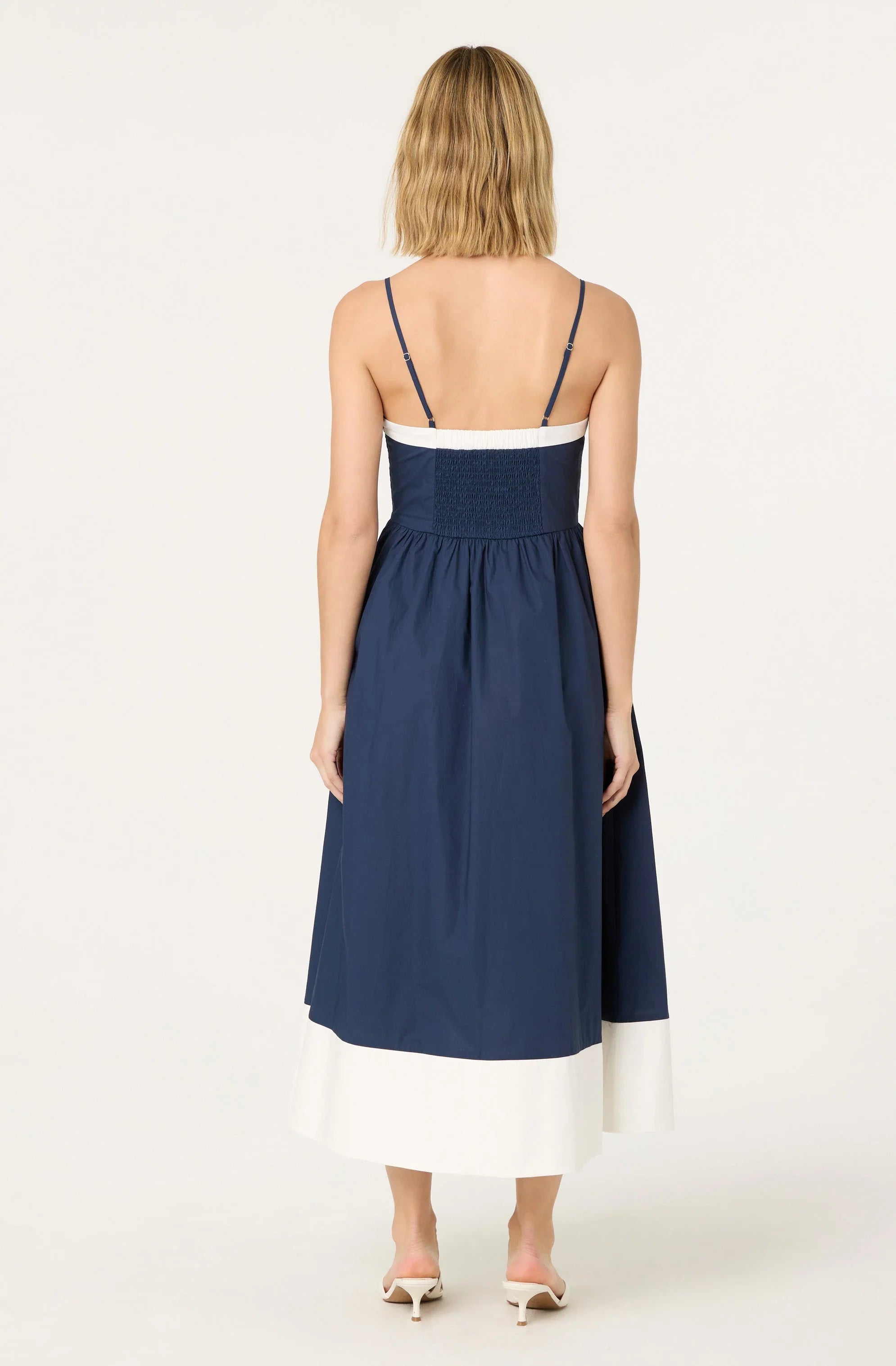 Contrast Sweetheart Midi Dress