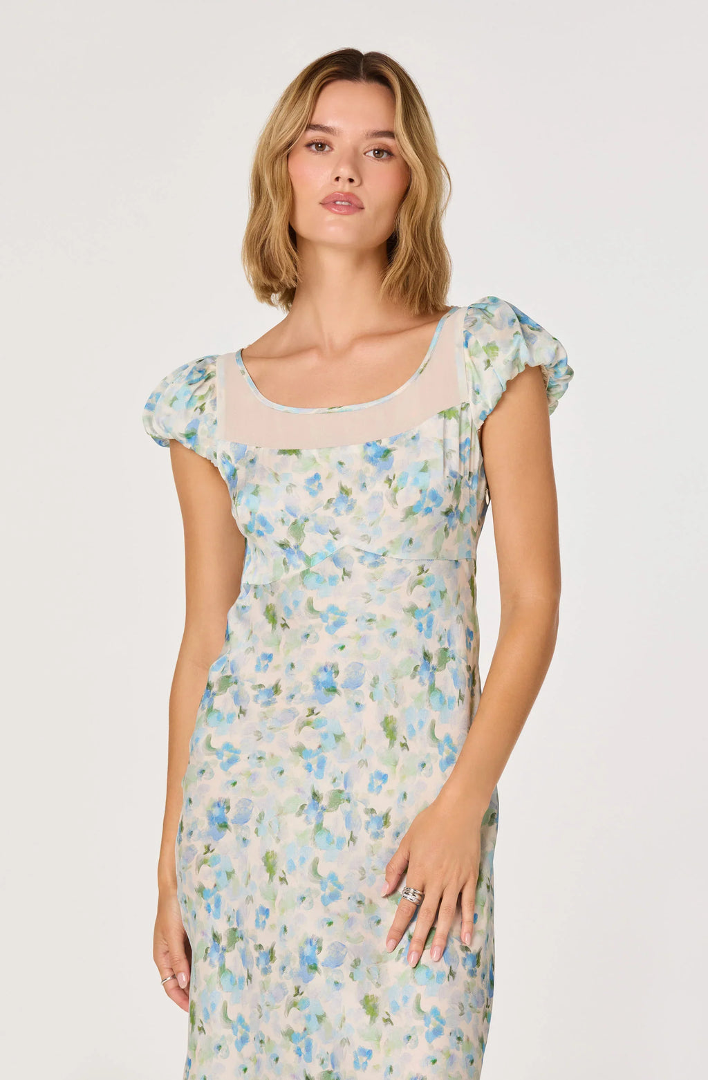 Erma Floral Empire Waist Midi Dress