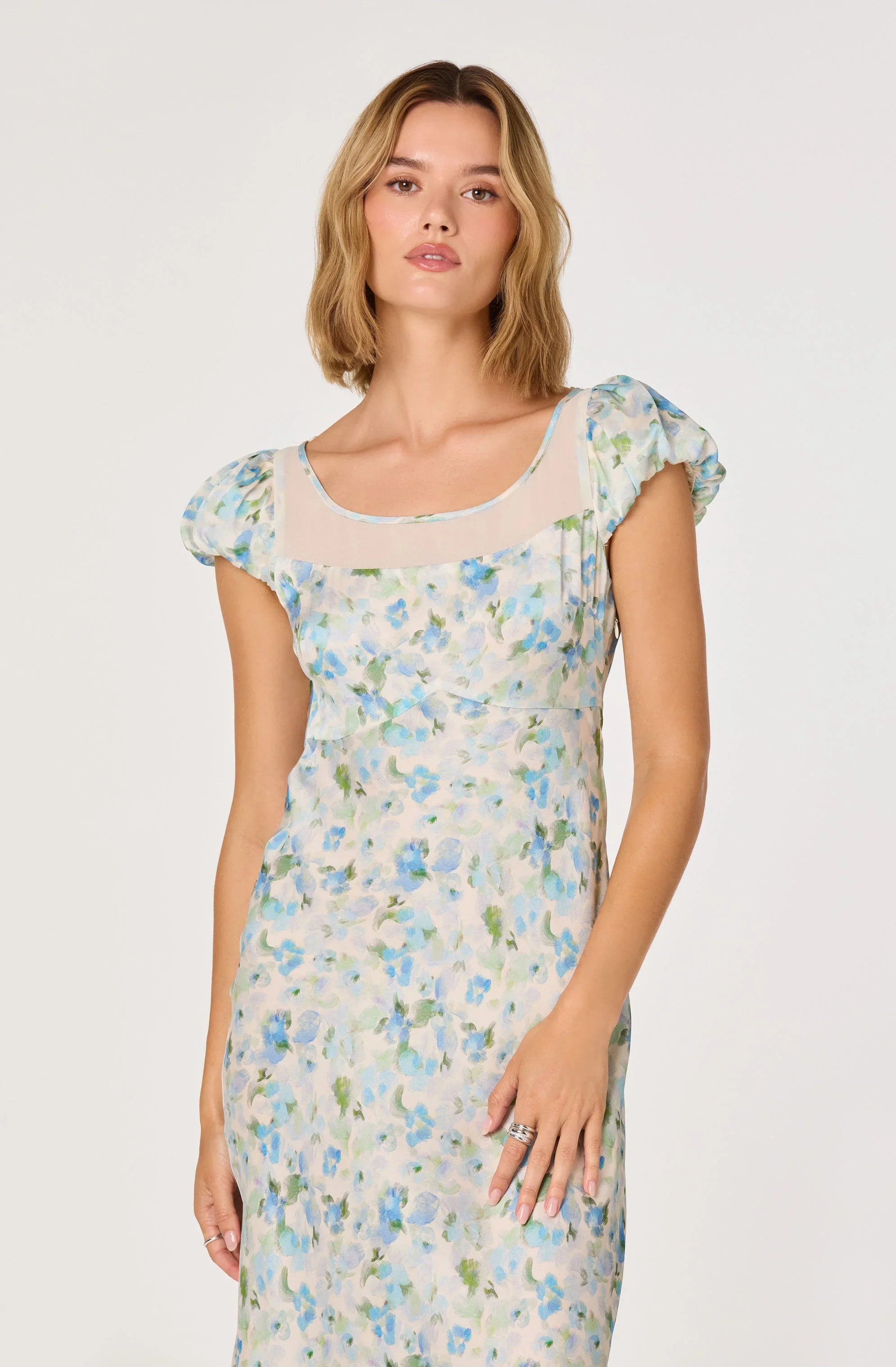 Erma Floral Empire Waist Midi Dress