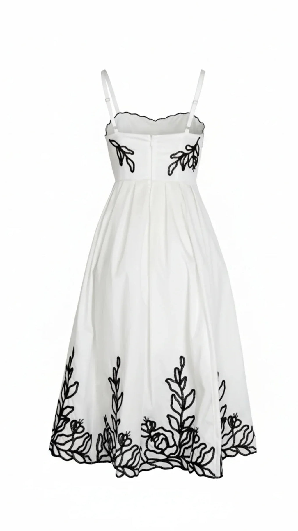 Elara Embroidered Midi Dress
