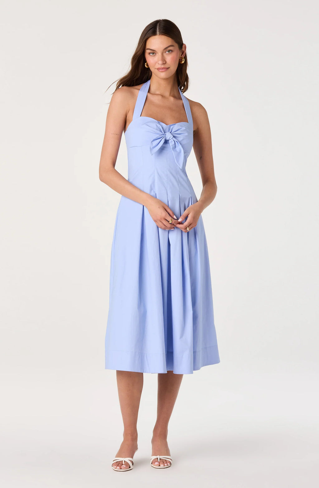 Janae Pleated Halter Midi Dress