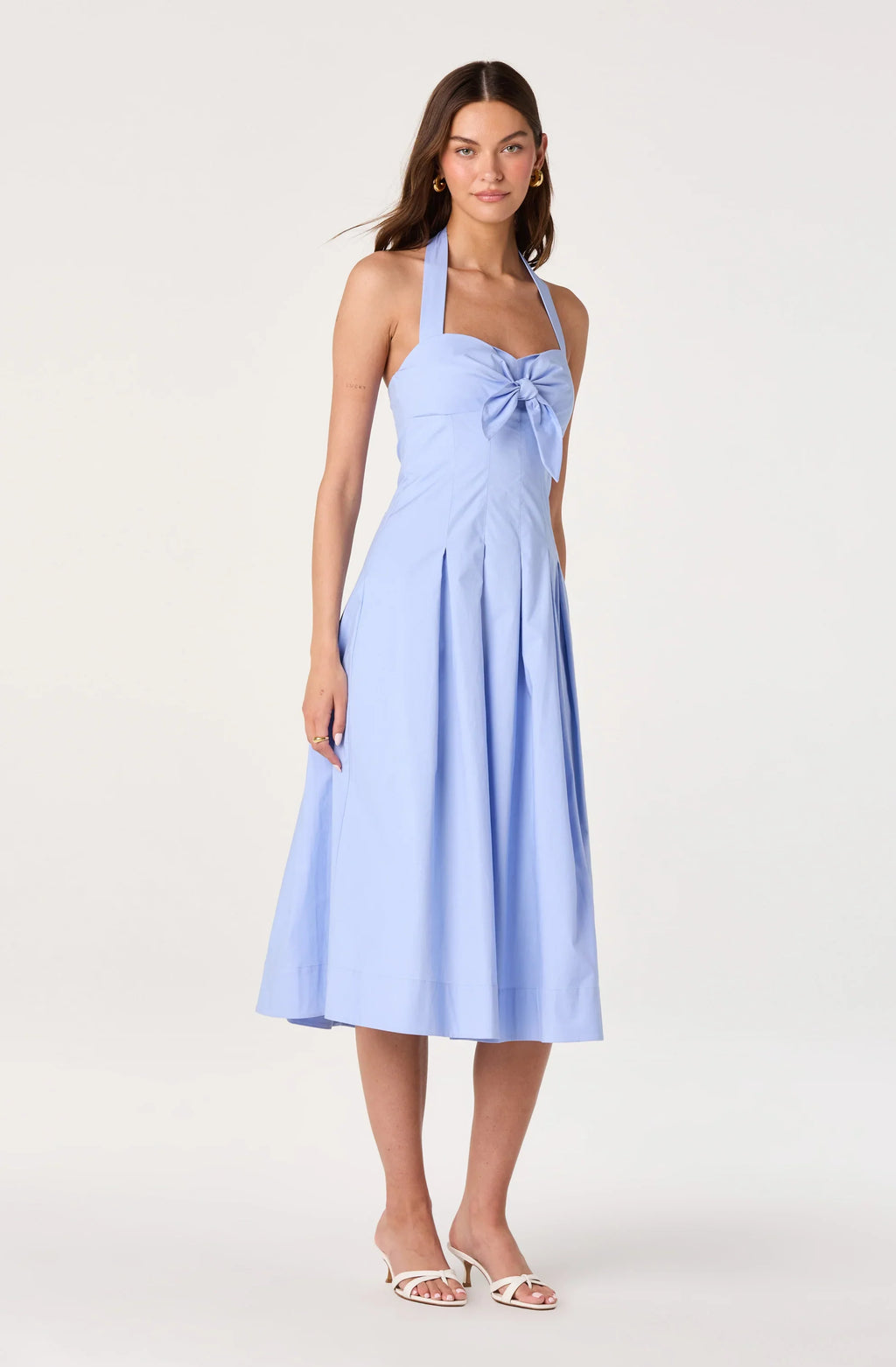 Janae Pleated Halter Midi Dress