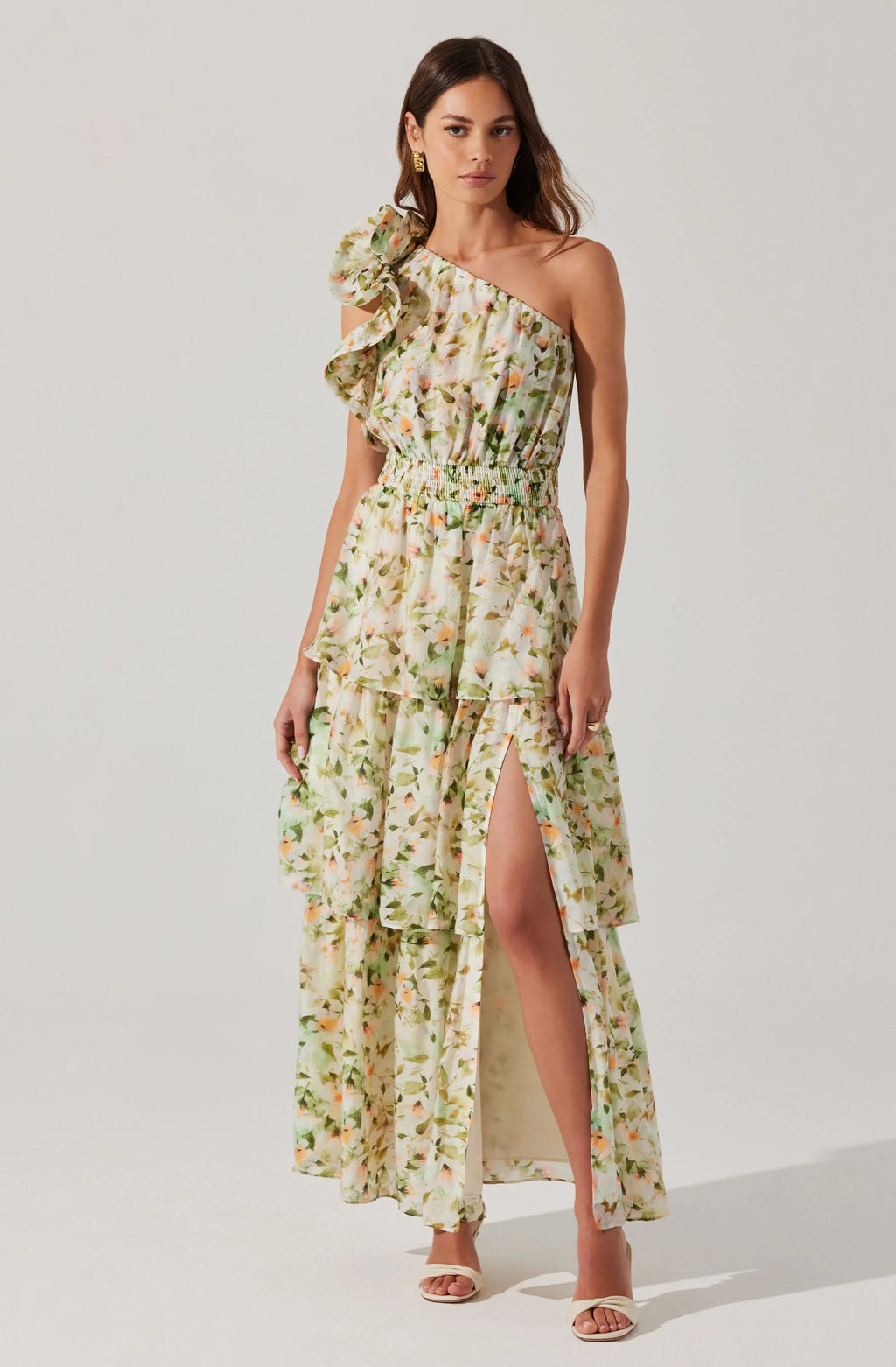 Imelda One Shoulder Floral Maxi Dress