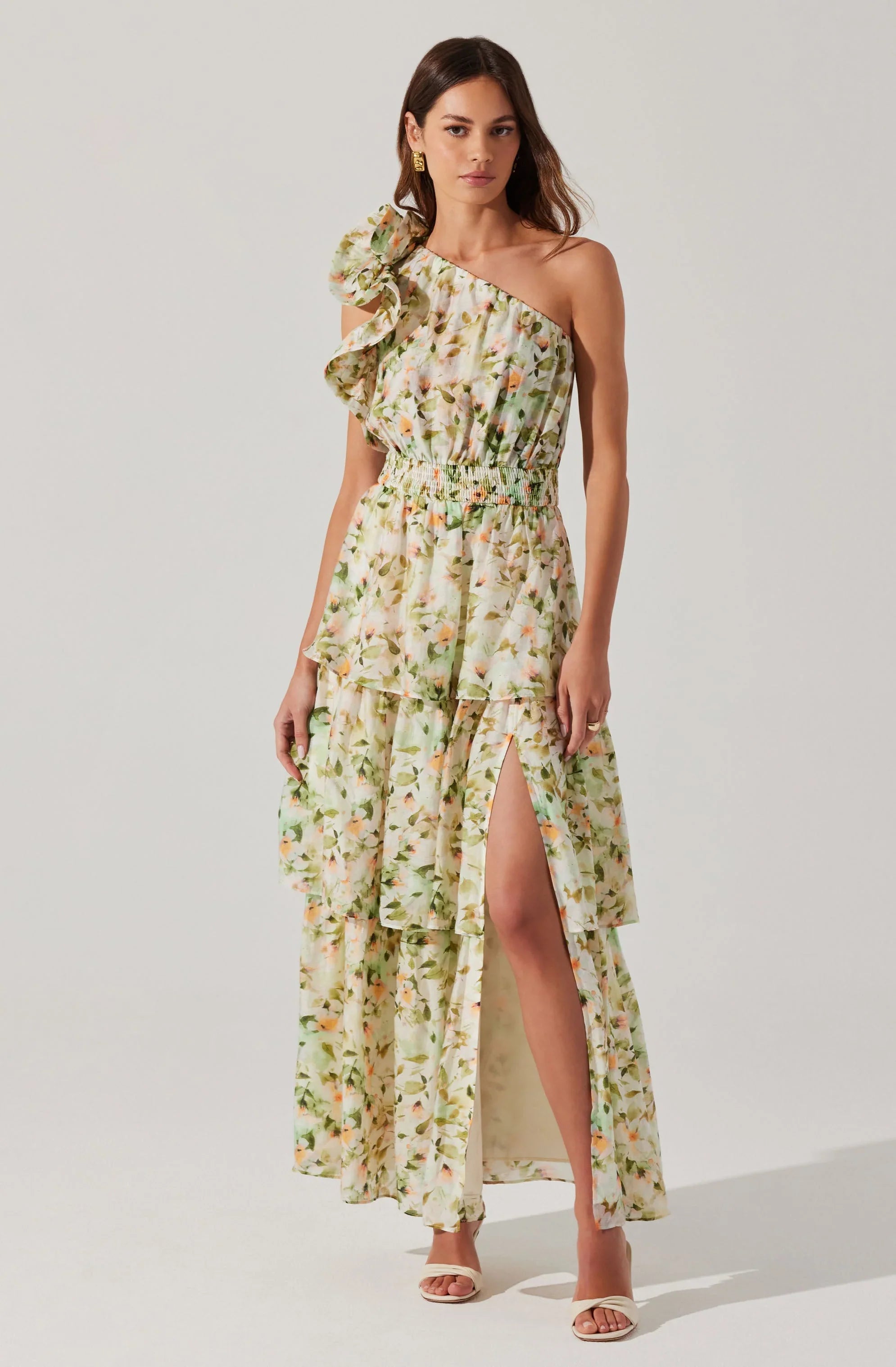 Imelda One Shoulder Floral Maxi Dress