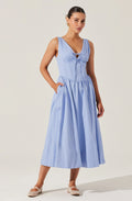 Maili Corset Poplin Midi Dress