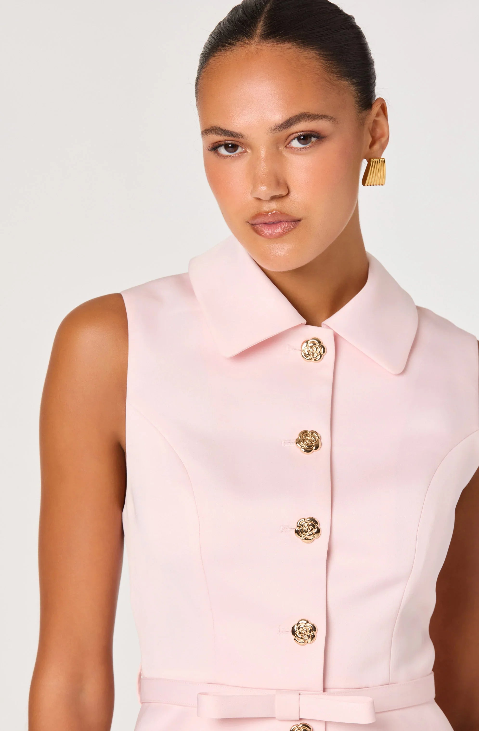 Jamia Peplum Button-Front Mini Dress
