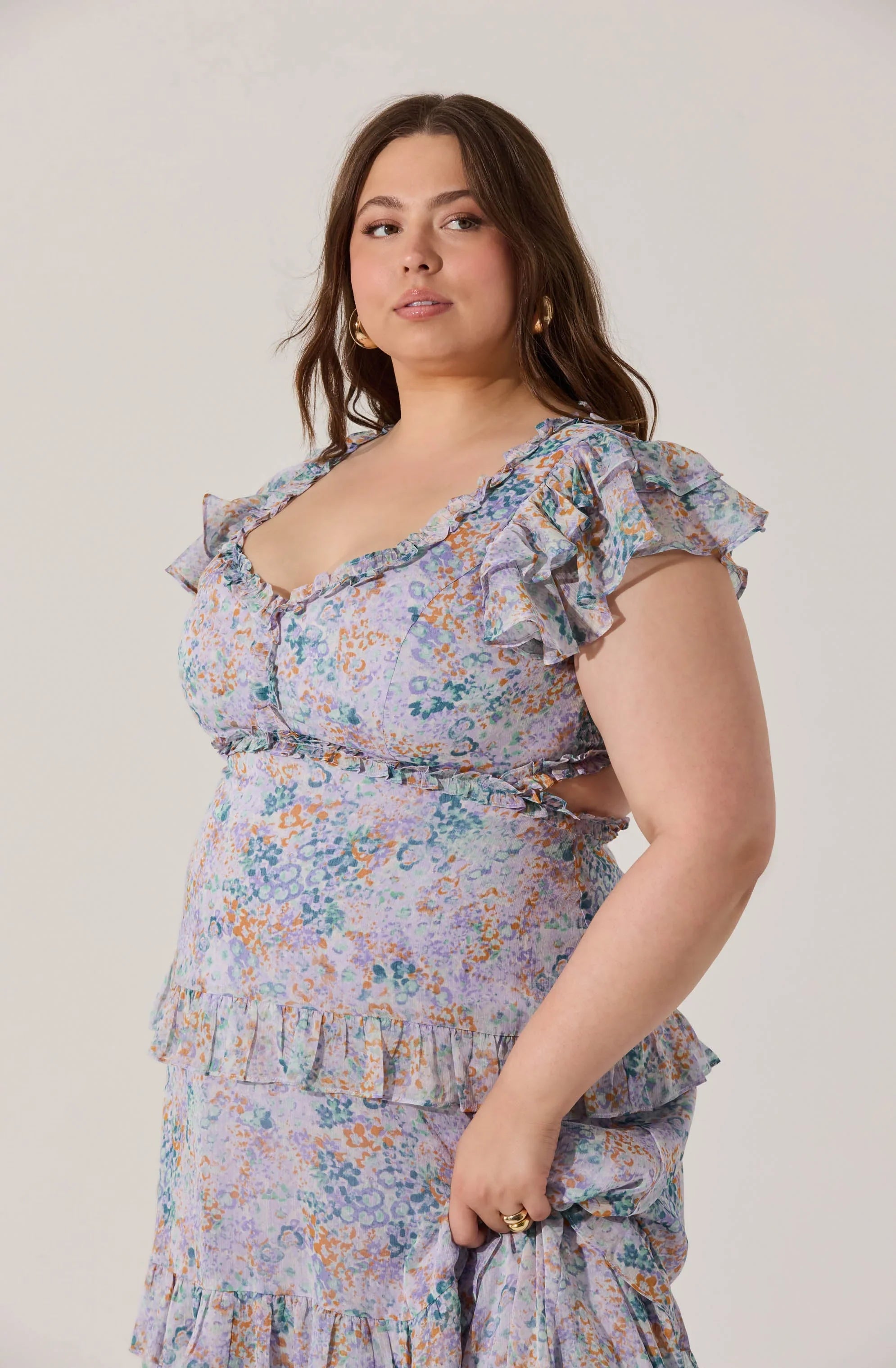 Mable Floral Tiered Ruffle Maxi Dress