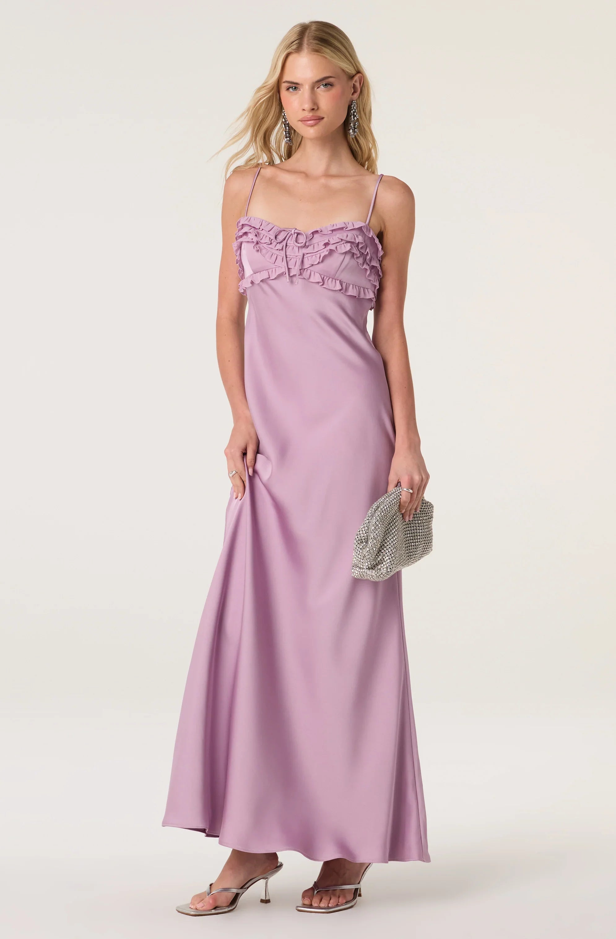 Jade Ruffle Trim Maxi Dress