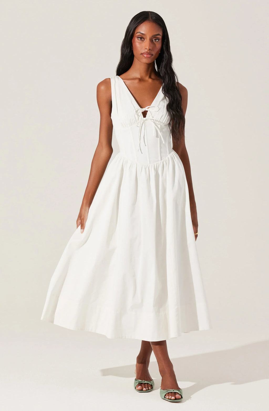 Maili Corset Poplin Midi Dress