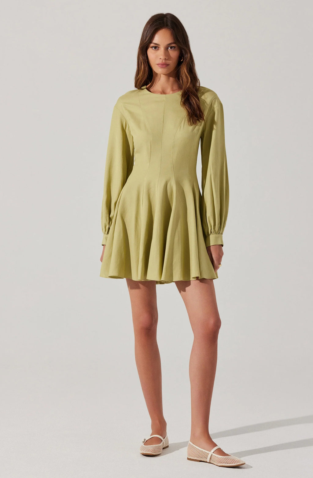 Elowyn Linen Blend Skater Dress