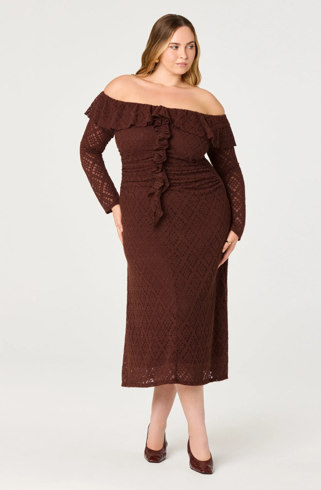 Dorian Ruffle Off Shoulder Dress