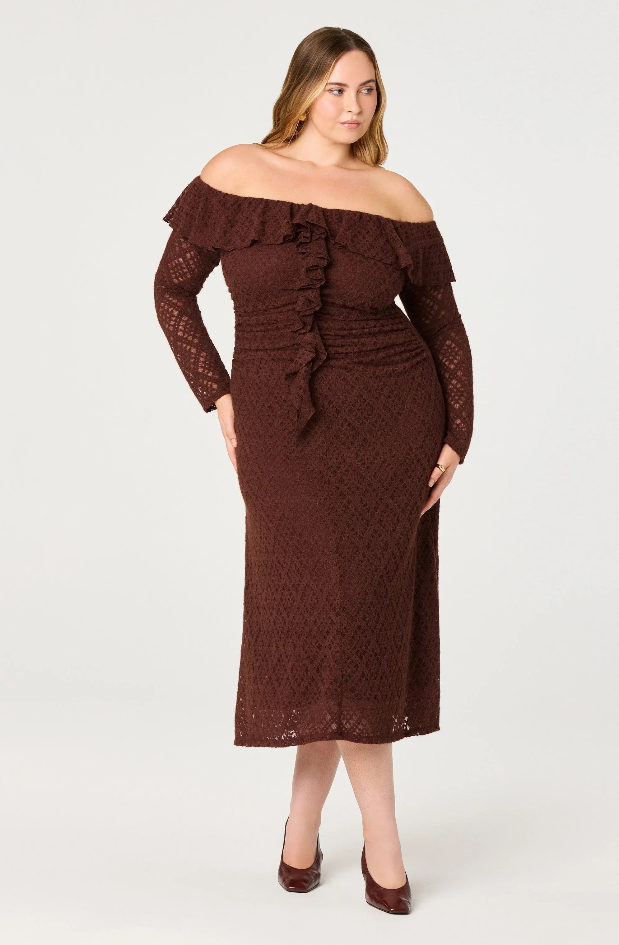 Dorian Ruffle Off Shoulder Dress