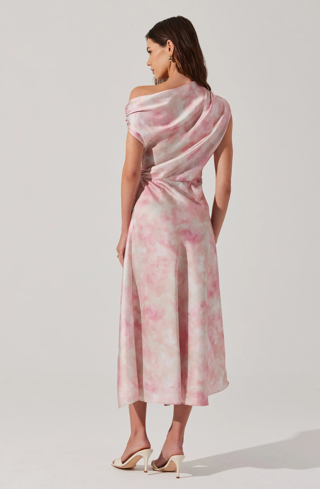 Mairyn Tie Dye Satin Midi Dress
