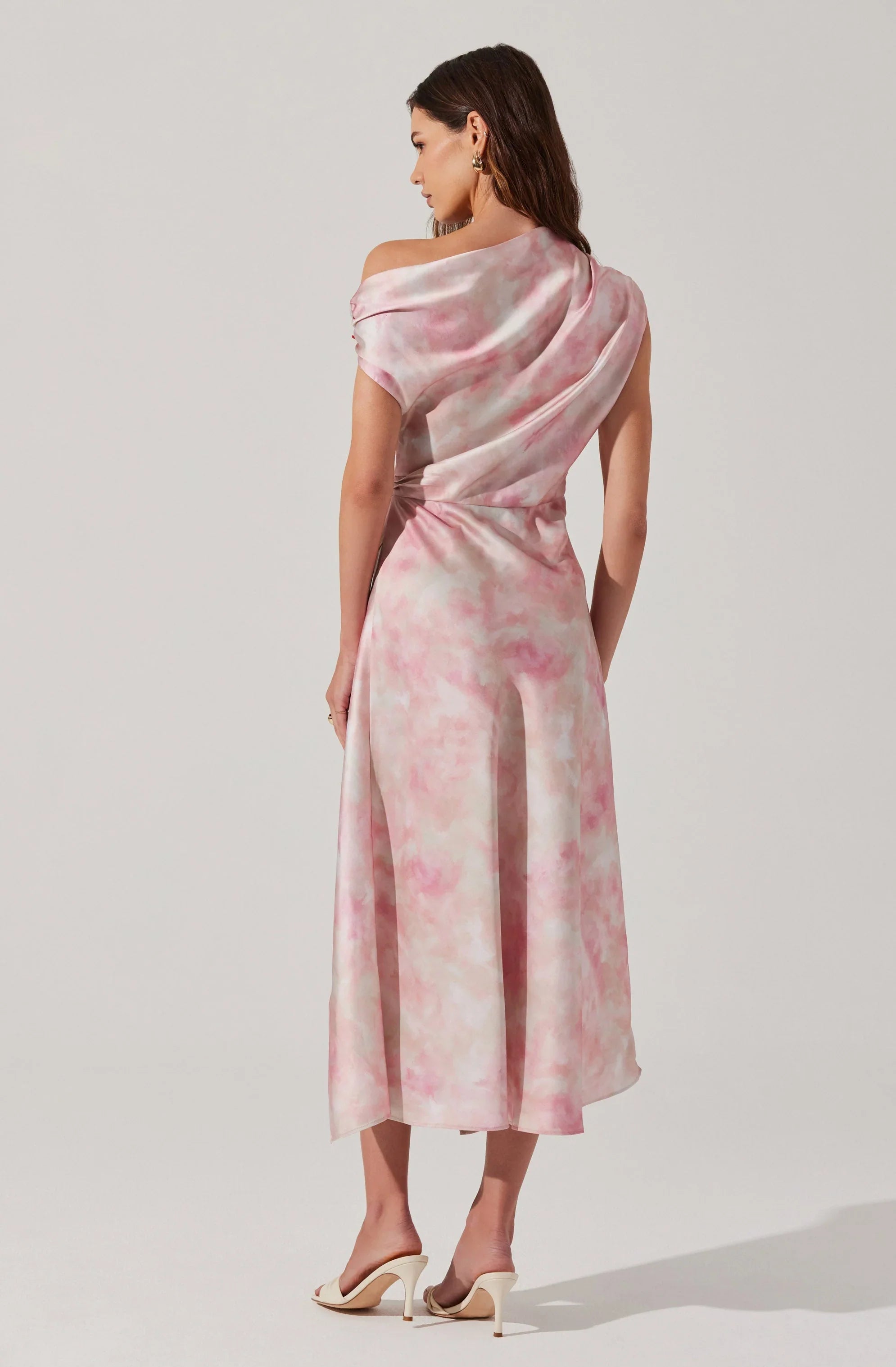 Mairyn Tie Dye Satin Midi Dress