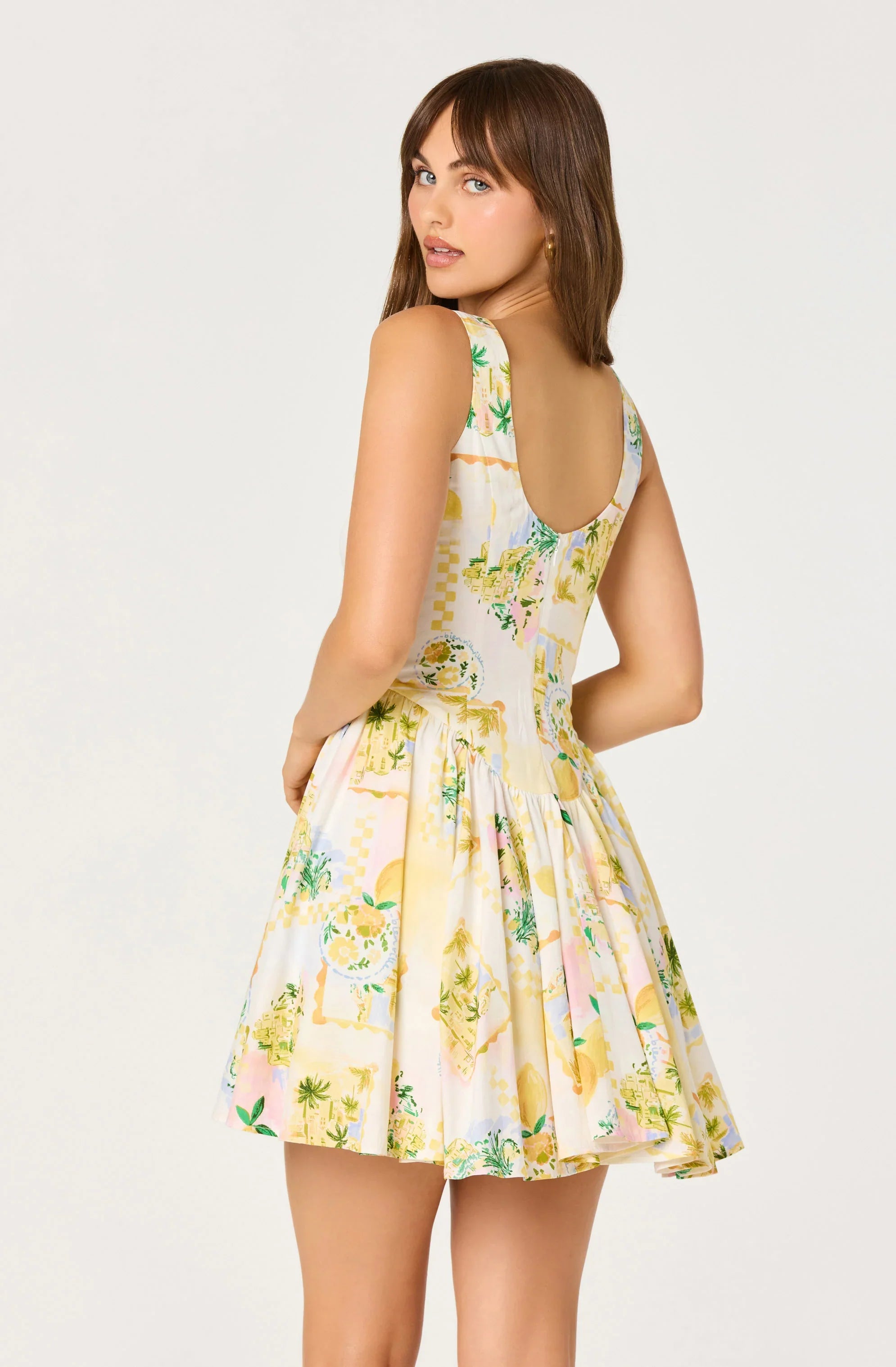 Reina Paradise Print A-Line Mini Dress