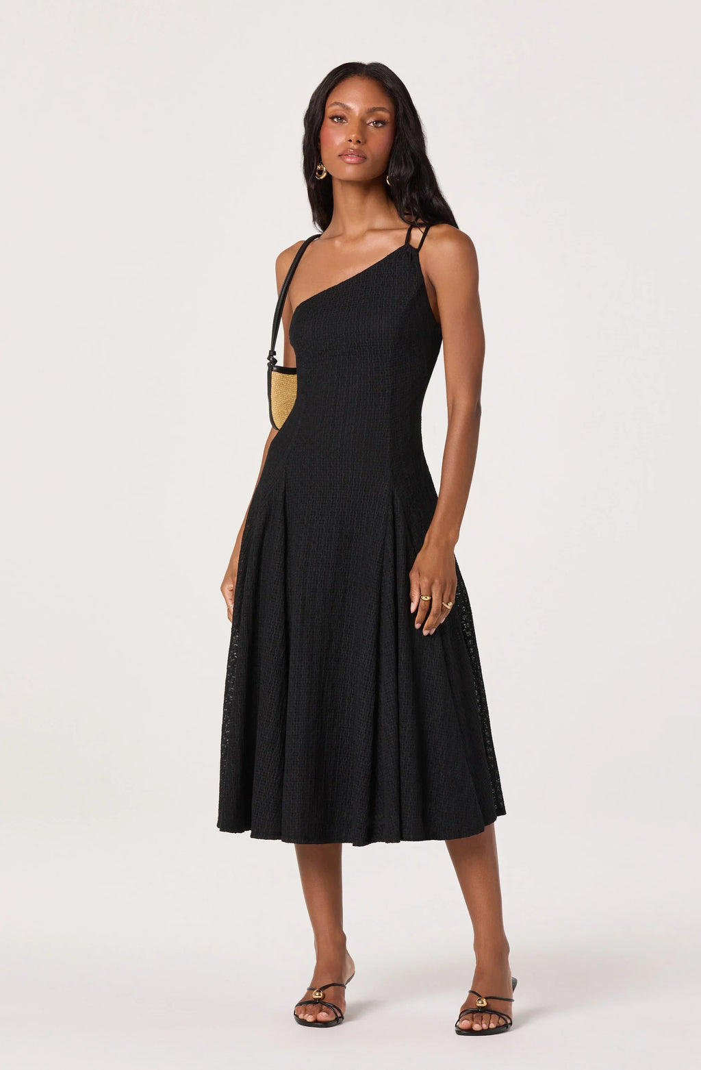 Nola One-Shoulder Knit Midi Dress