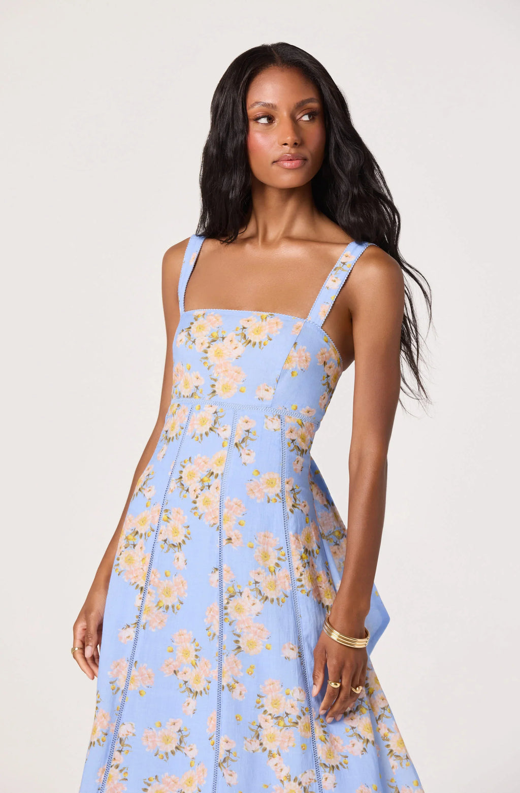 Nathalie Lace Trim Maxi Dress