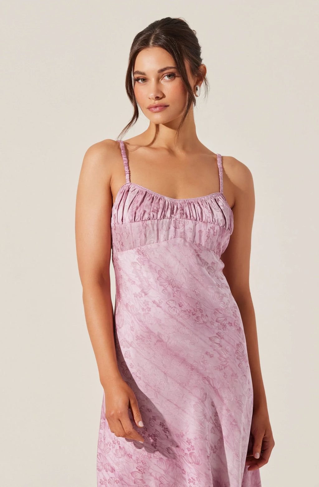 Kaiya Floral Jacquard Satin Midi Dress