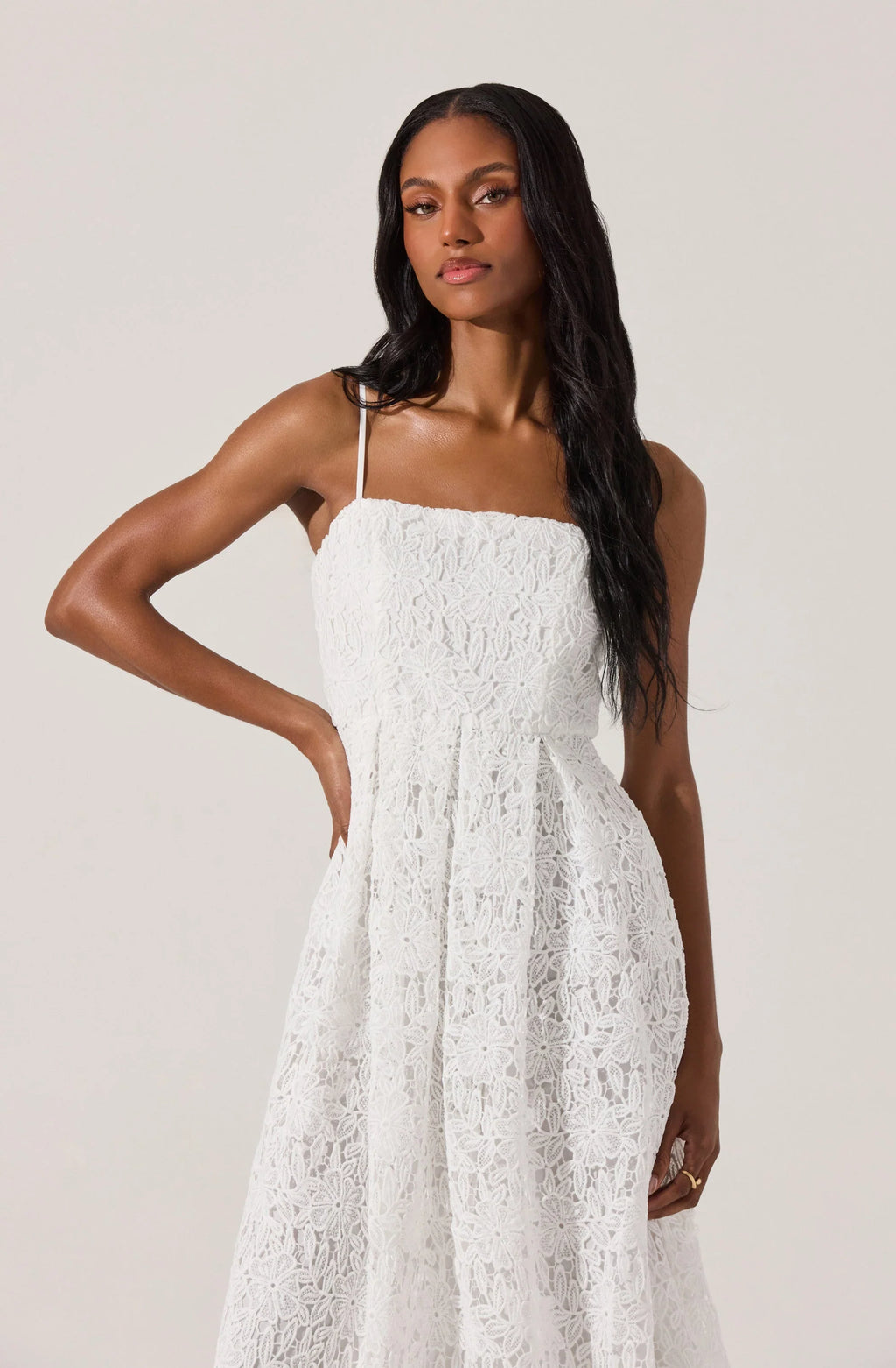 Floral Lace Midi Dress