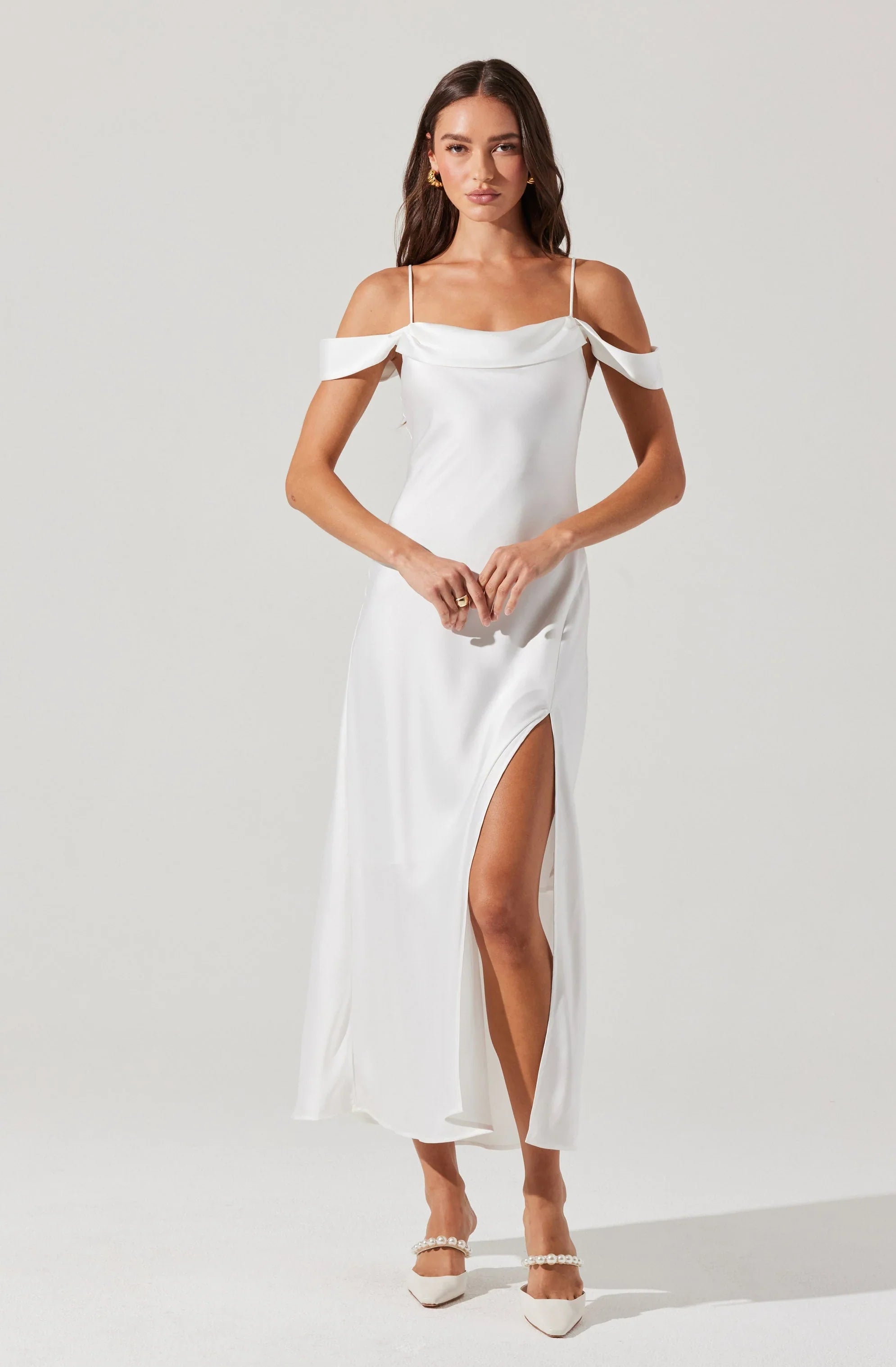 Kitura Cold Shoulder Maxi Dress