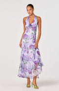 Yasmeen Floral Halter Godet Maxi Dress